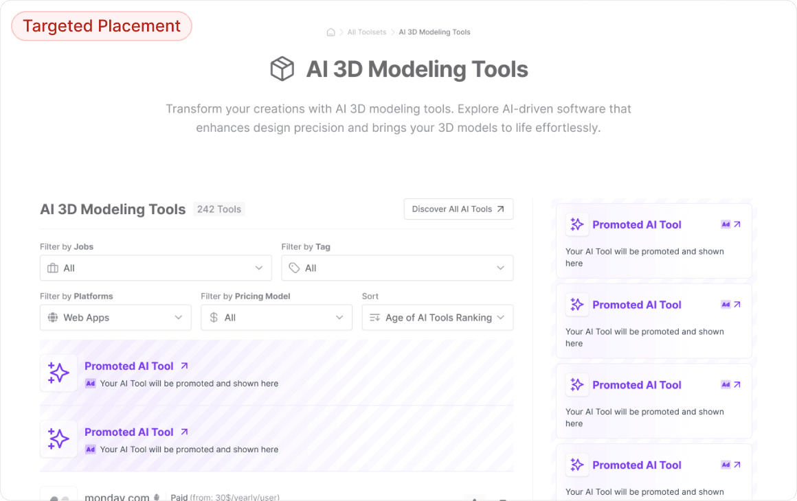 Related Toolset Pages – Get listed among tools with complementary functionality.