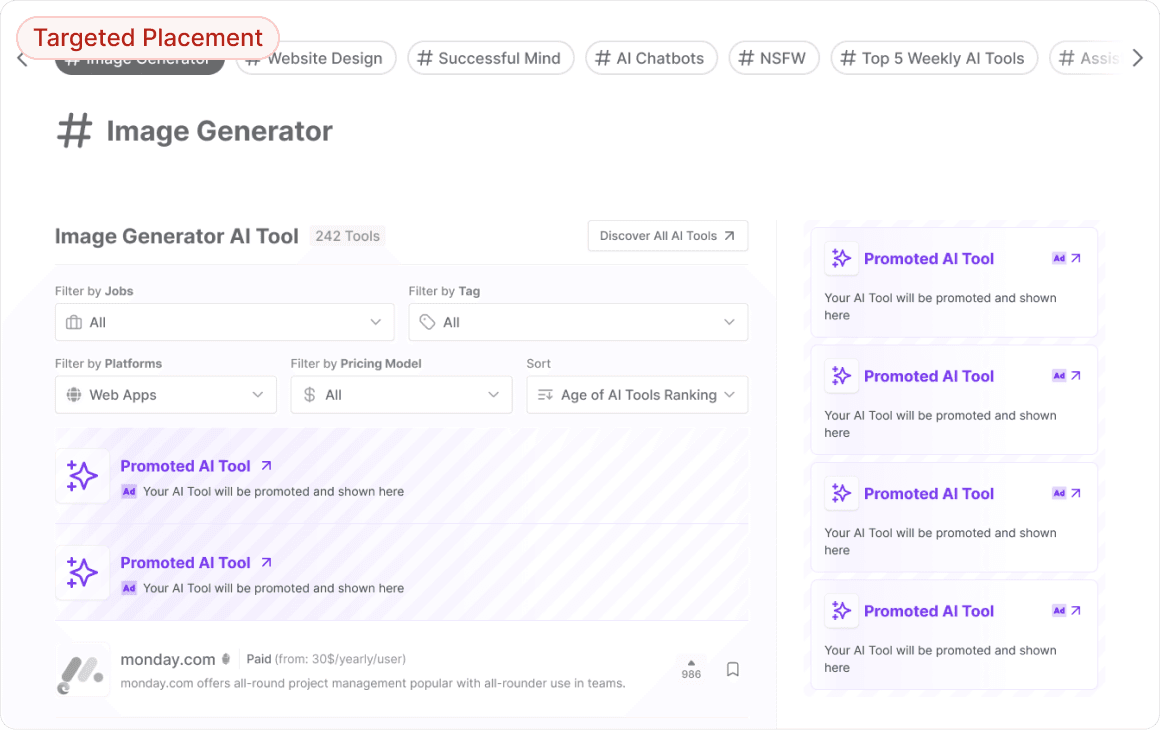 Related Tags Pages – Appears on highly searched AI-related tag pages.