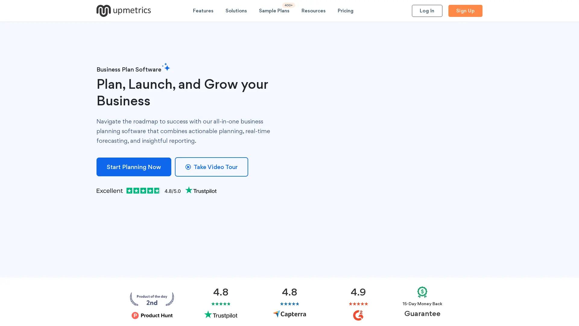 Upmetrics screenshot