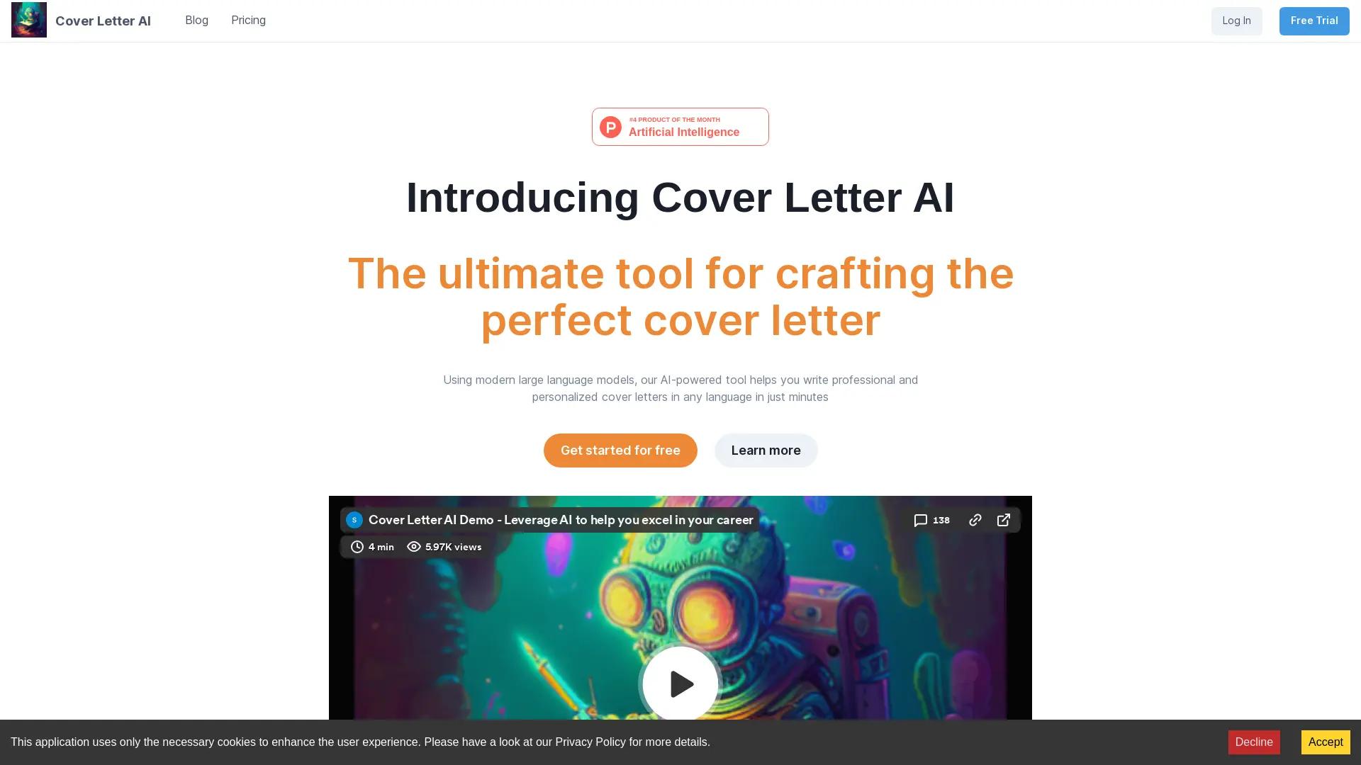 Cover Letter AI screenshot