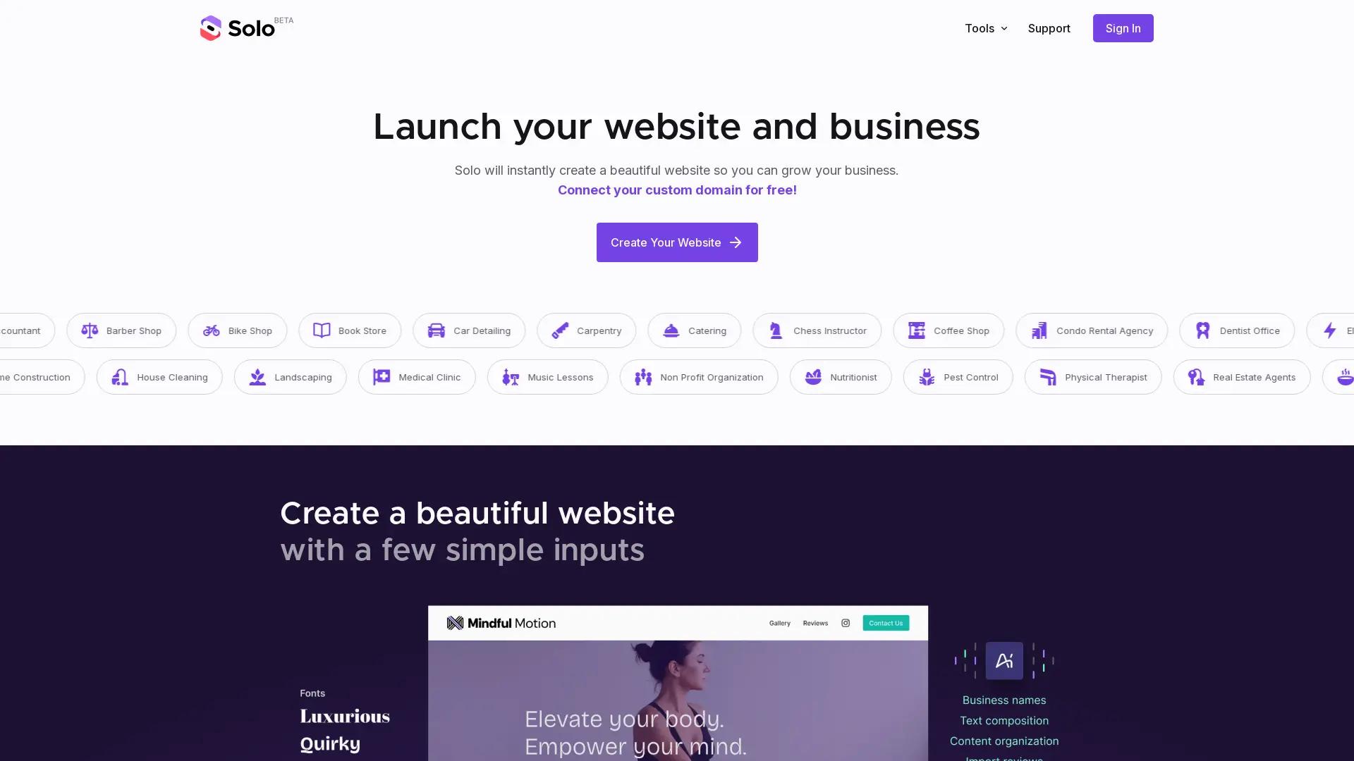Solo AI Website Creator screenshot