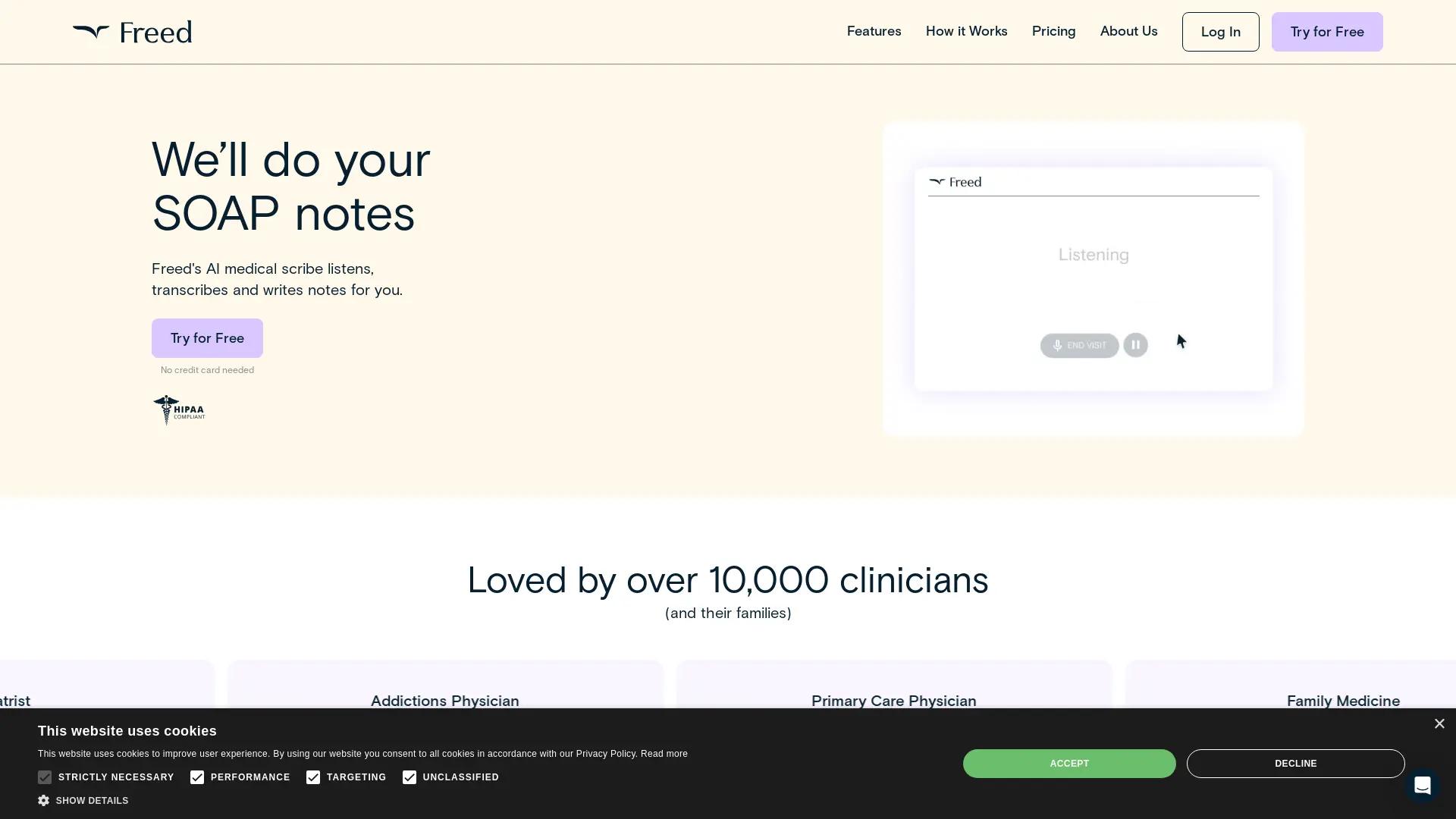 Freed AI Medical Scribe screenshot