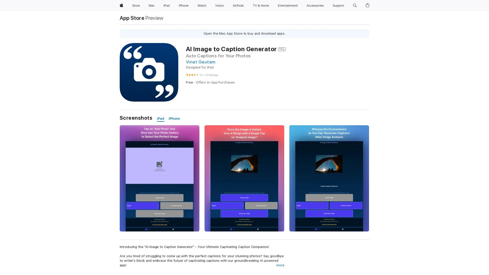 AI Image to Captions Generator screenshot