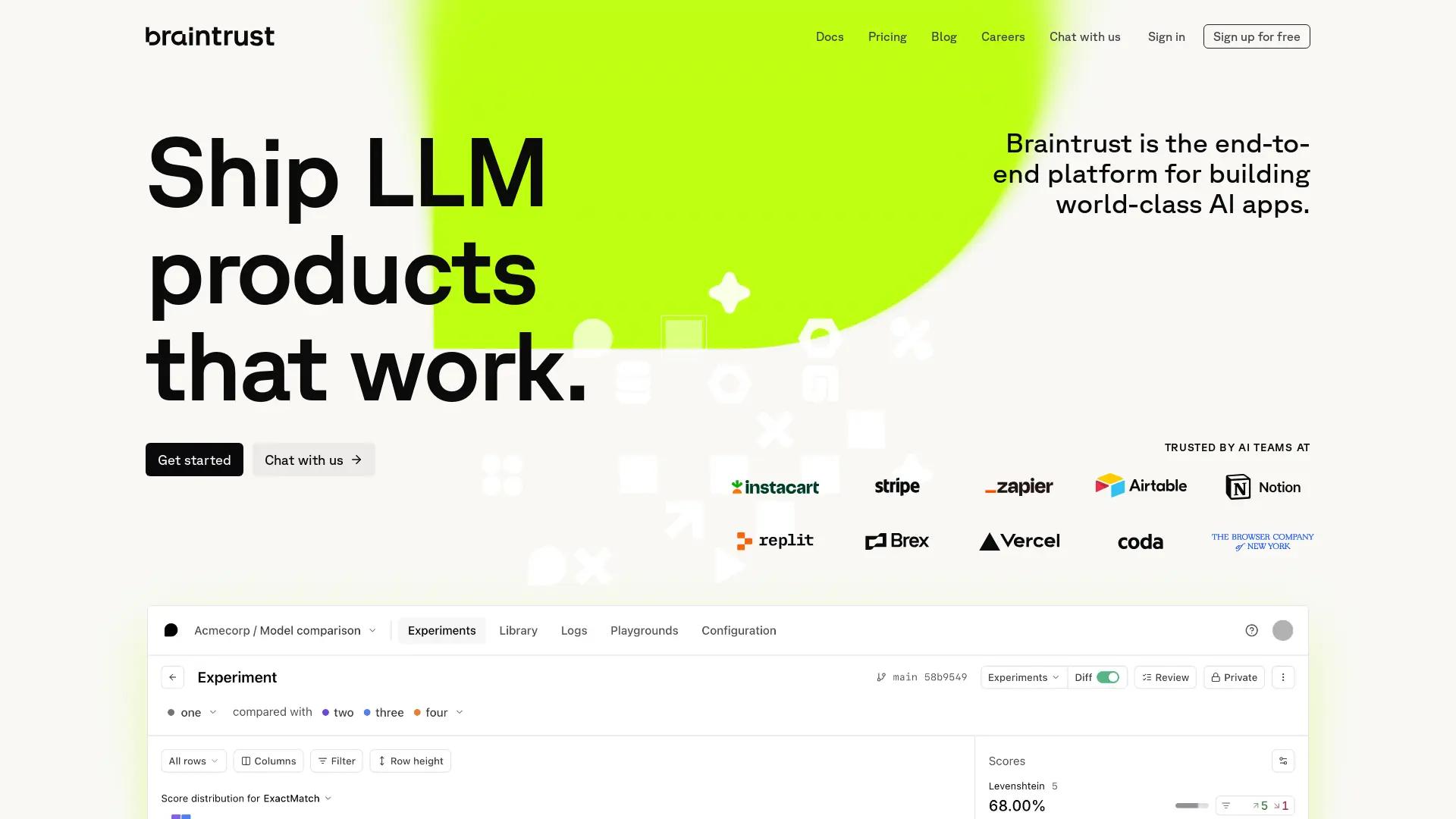 Braintrust screenshot