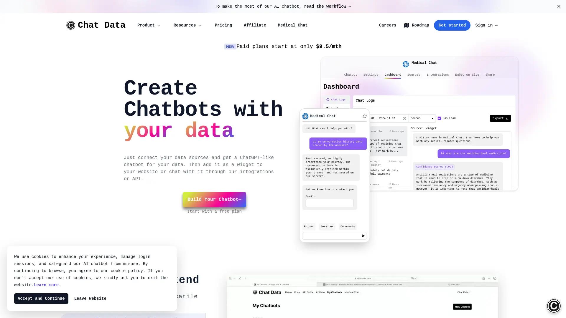 Chat Data screenshot