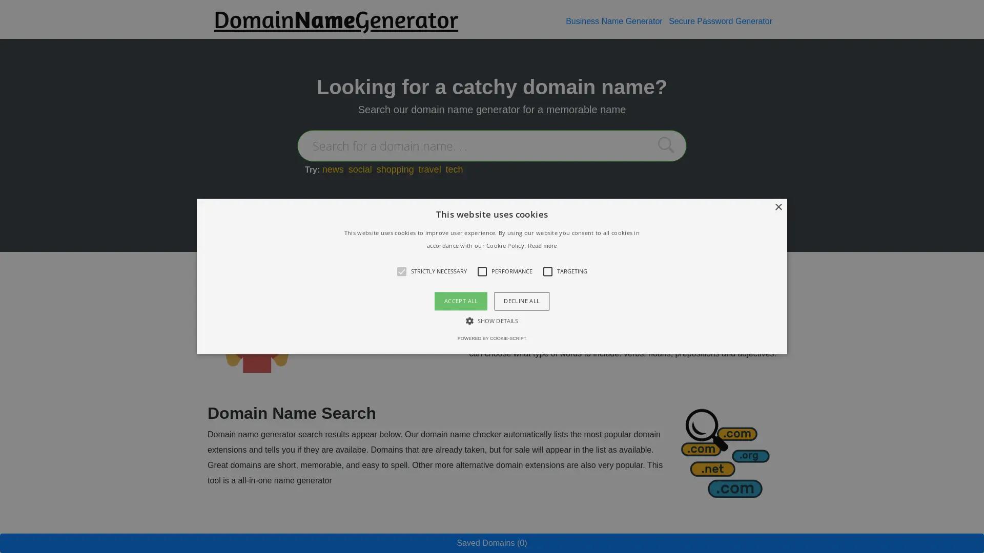 Domain Name Generator screenshot
