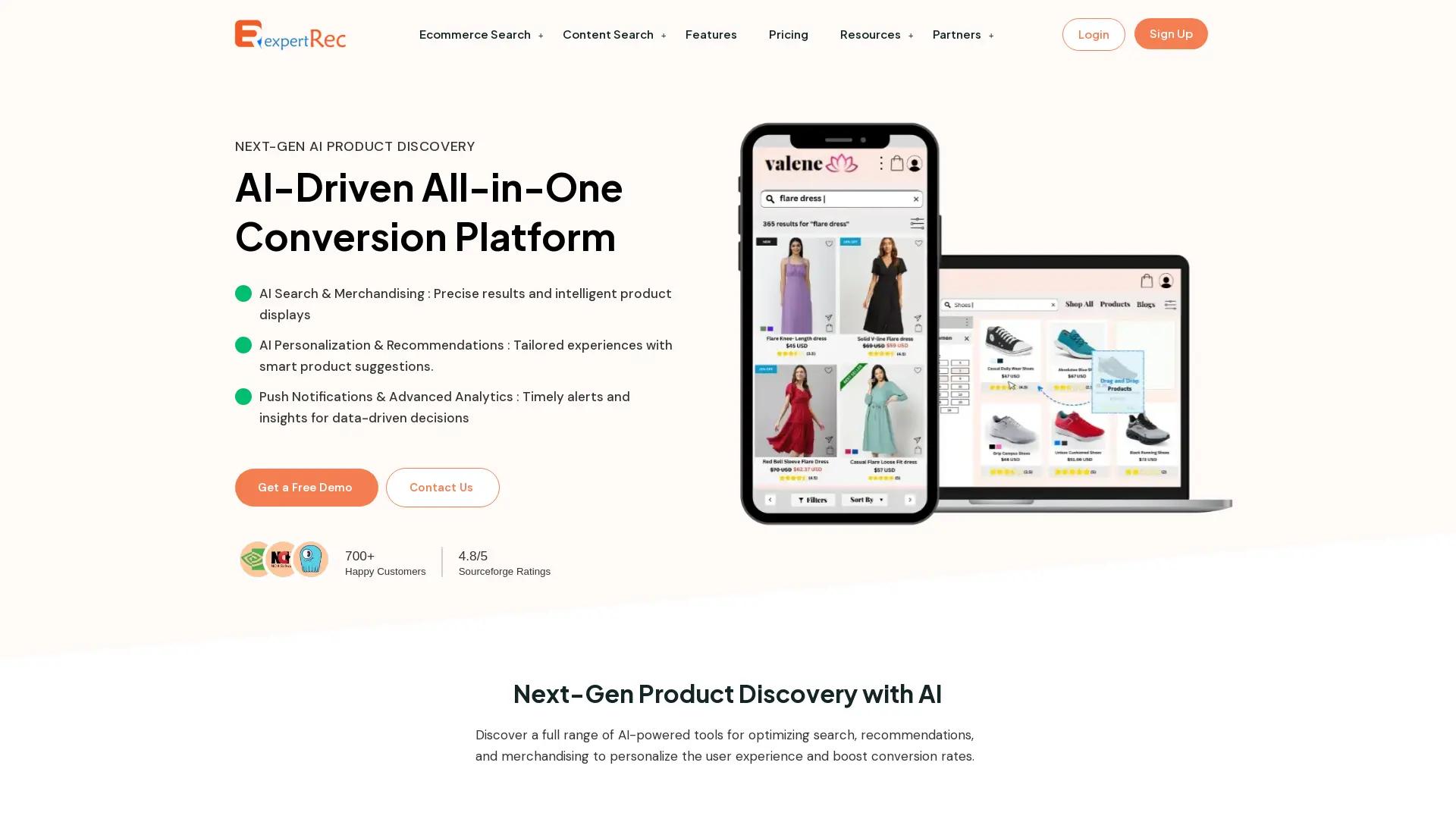 Expertrec Search Engine screenshot