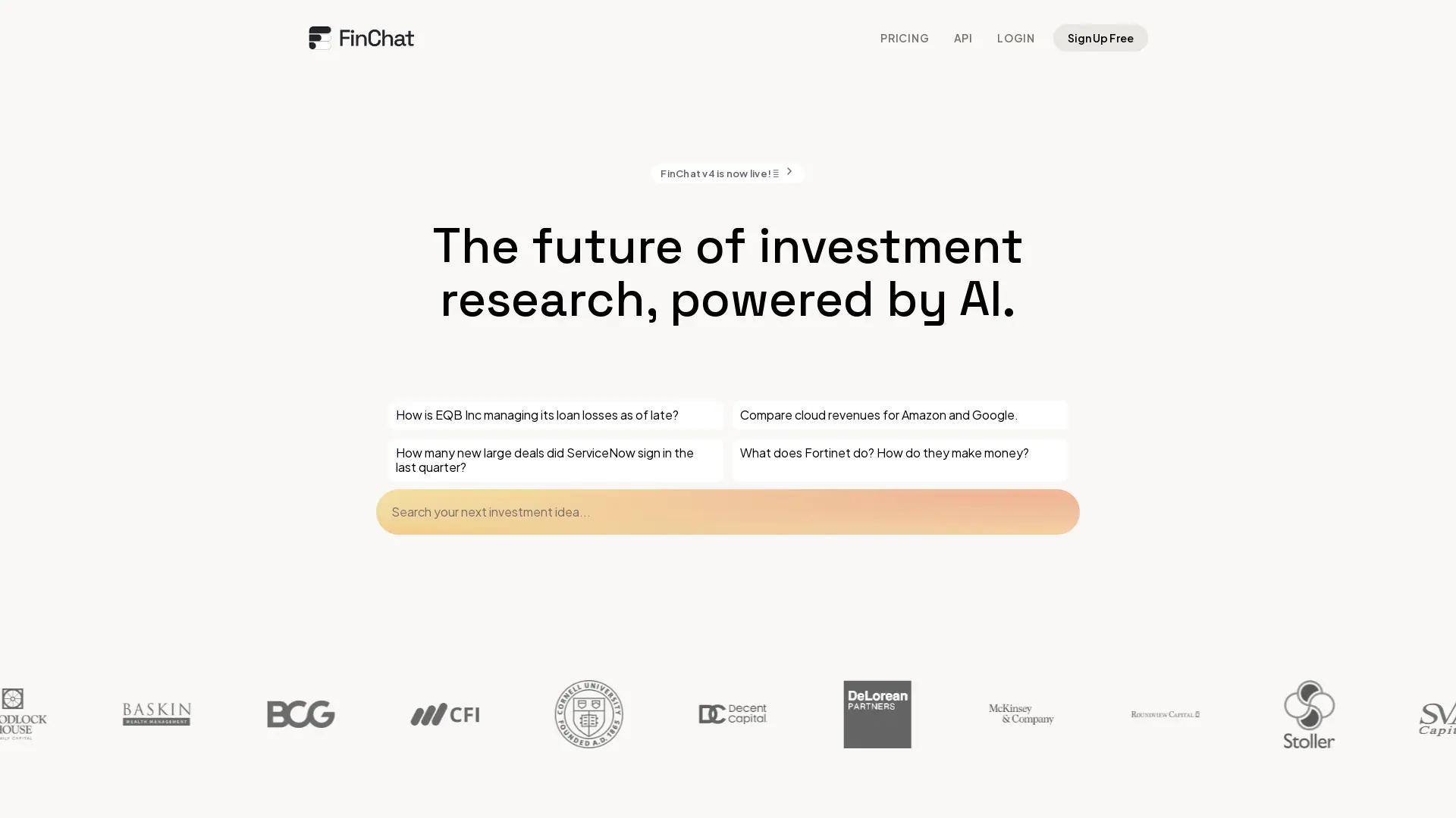 FinChat - ChatGPT for Finance screenshot