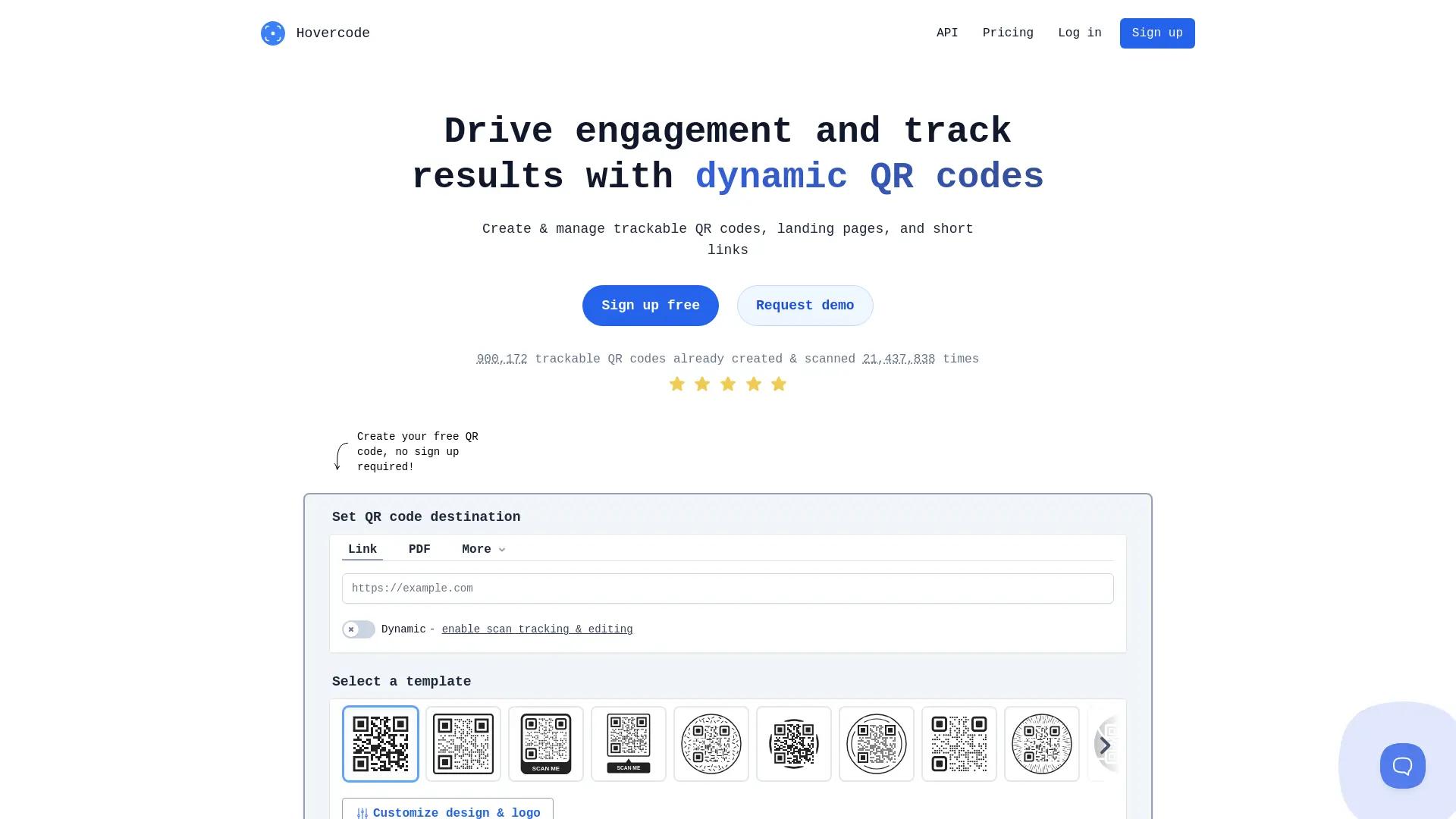 Hovercode screenshot