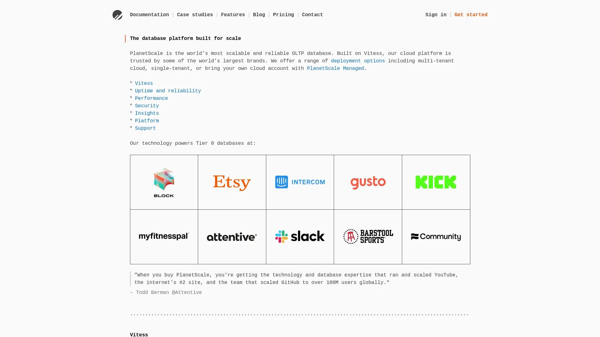 PlanetScale screenshot