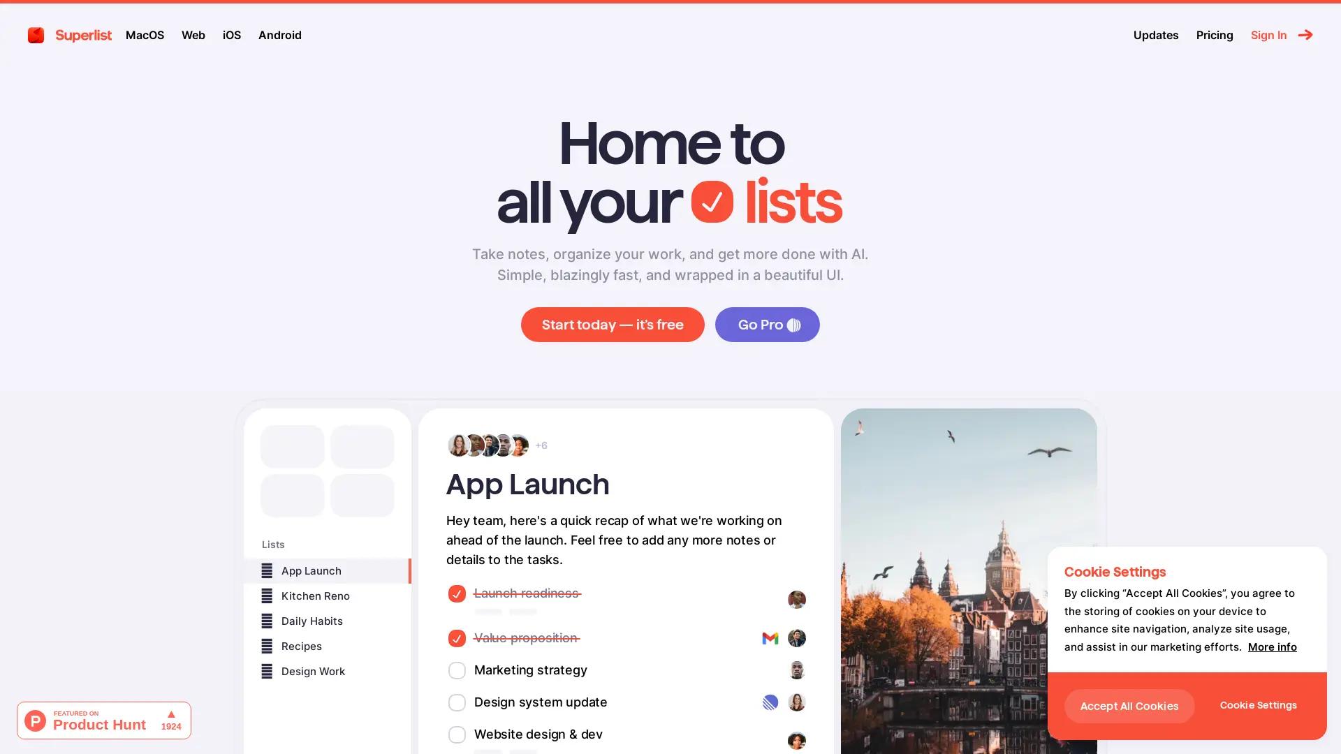 Superlist screenshot