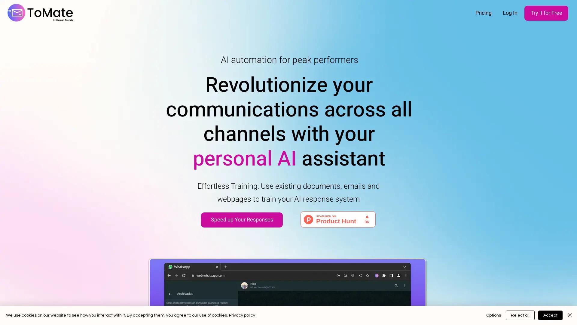 ToMate AI-Enabled Productivity Assistant screenshot