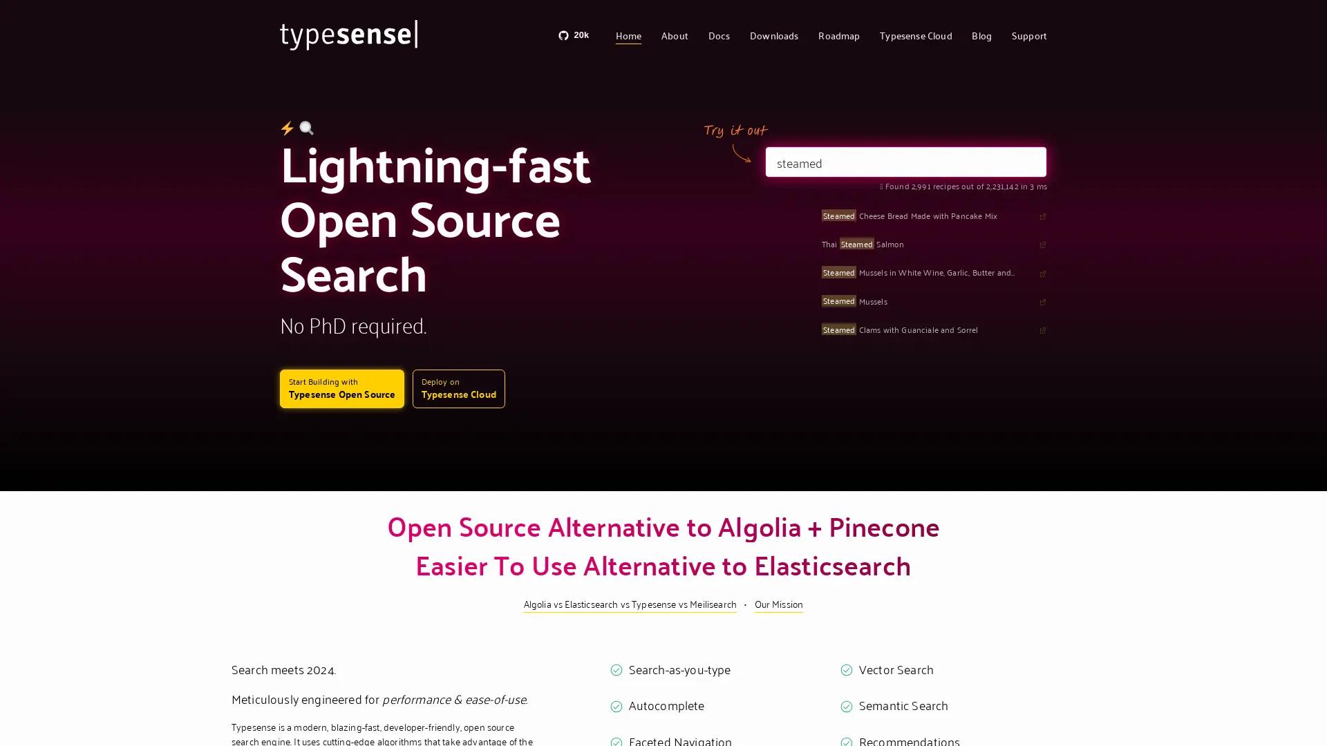 Typesense screenshot
