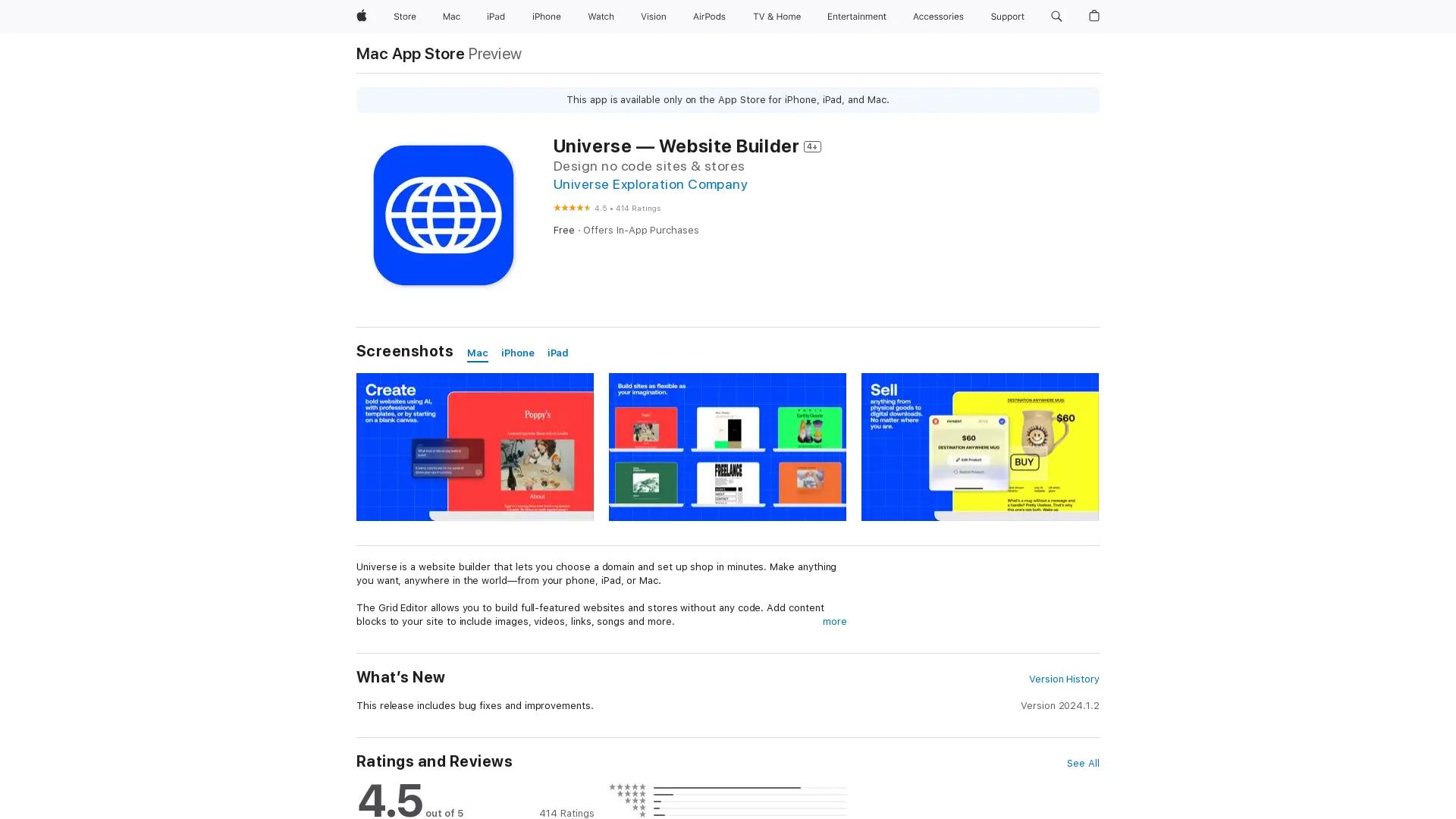 Universe -Website Builder screenshot