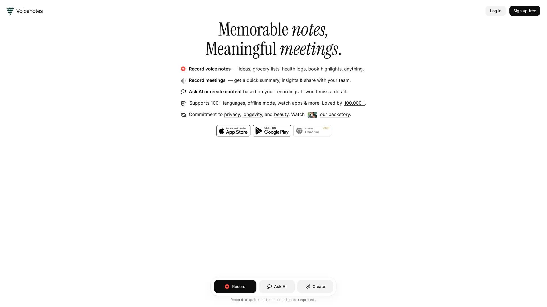 Voicenotes screenshot