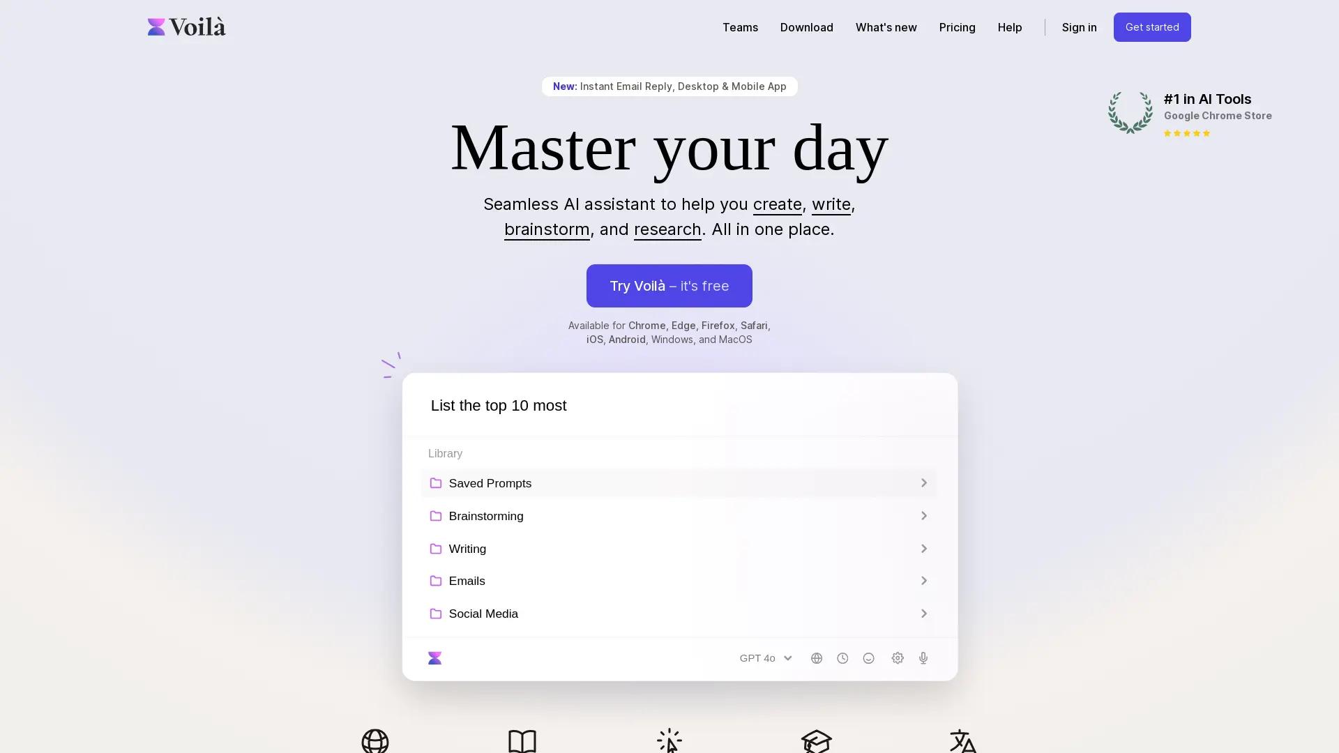 Voila AI Assistant screenshot