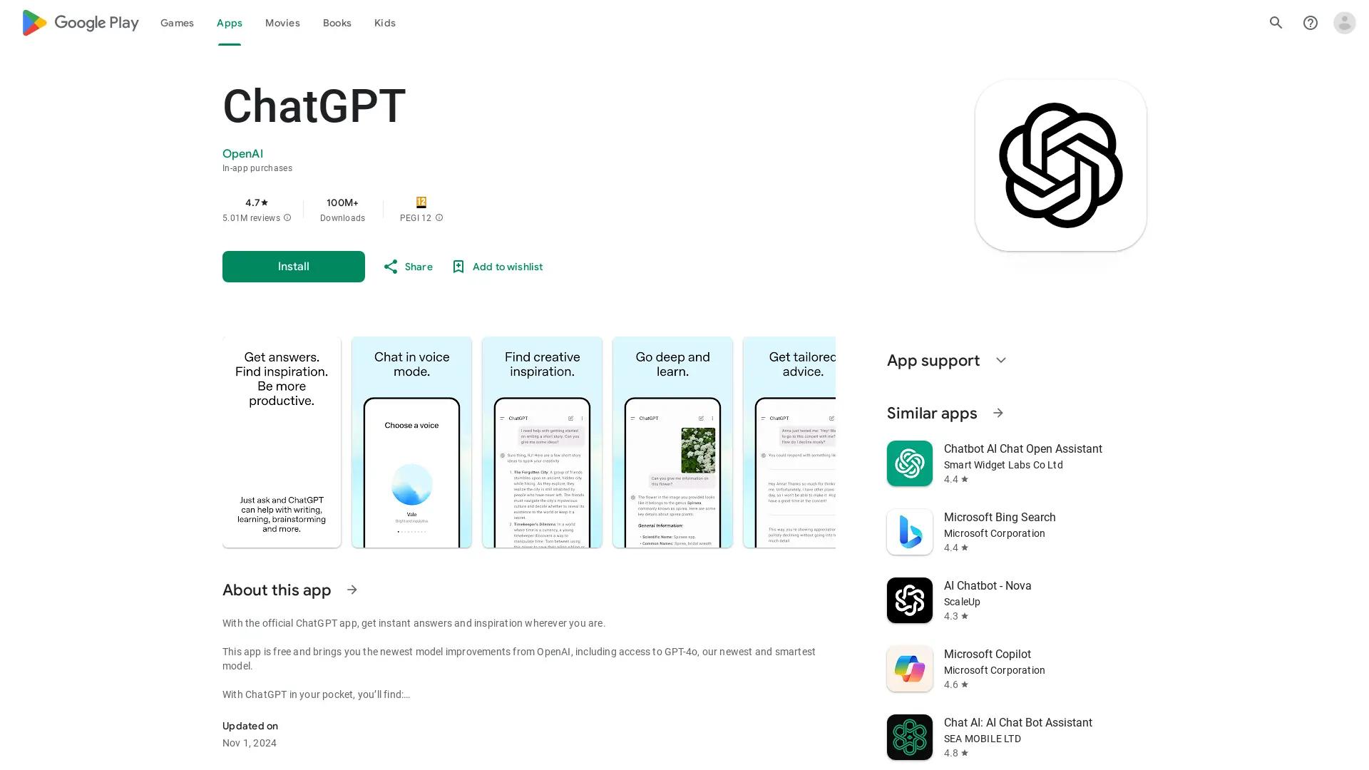ChatGPT screenshot