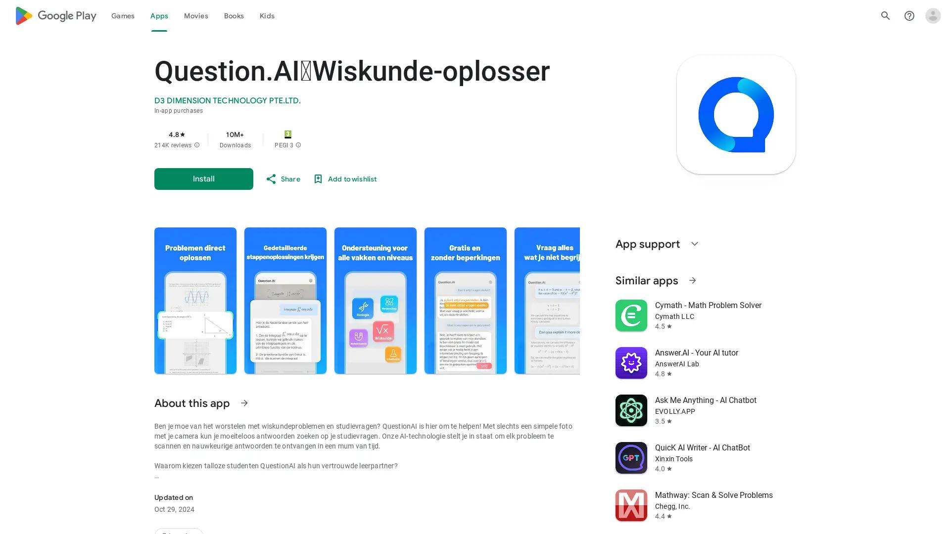 Question AI screenshot