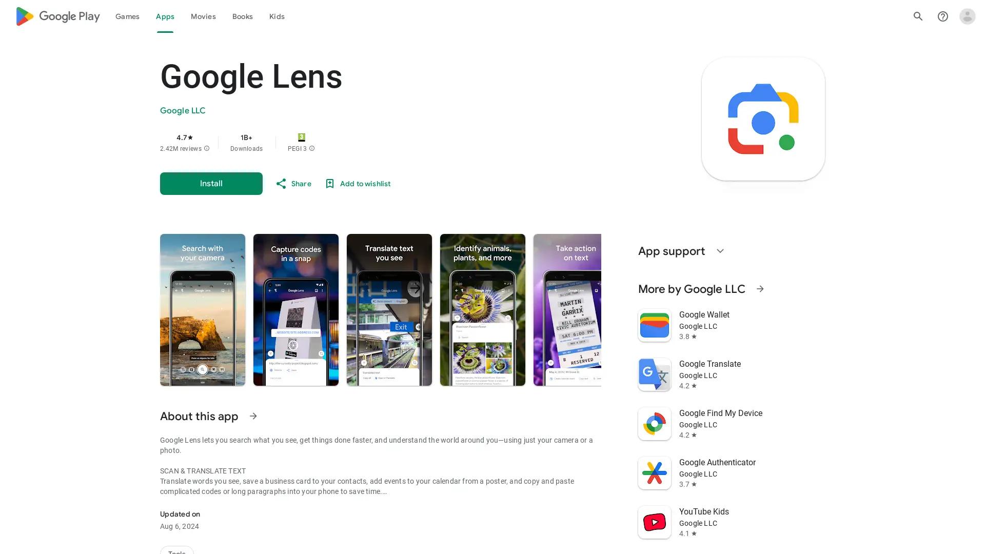 Google Lens screenshot
