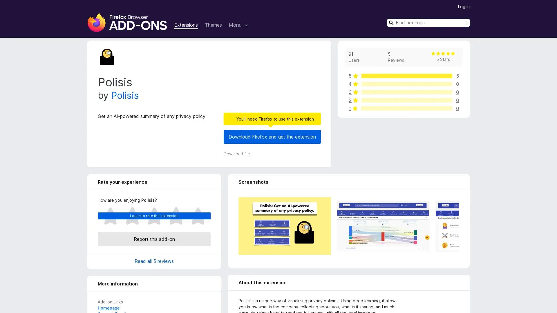 Polisis Privacy Analyzer screenshot