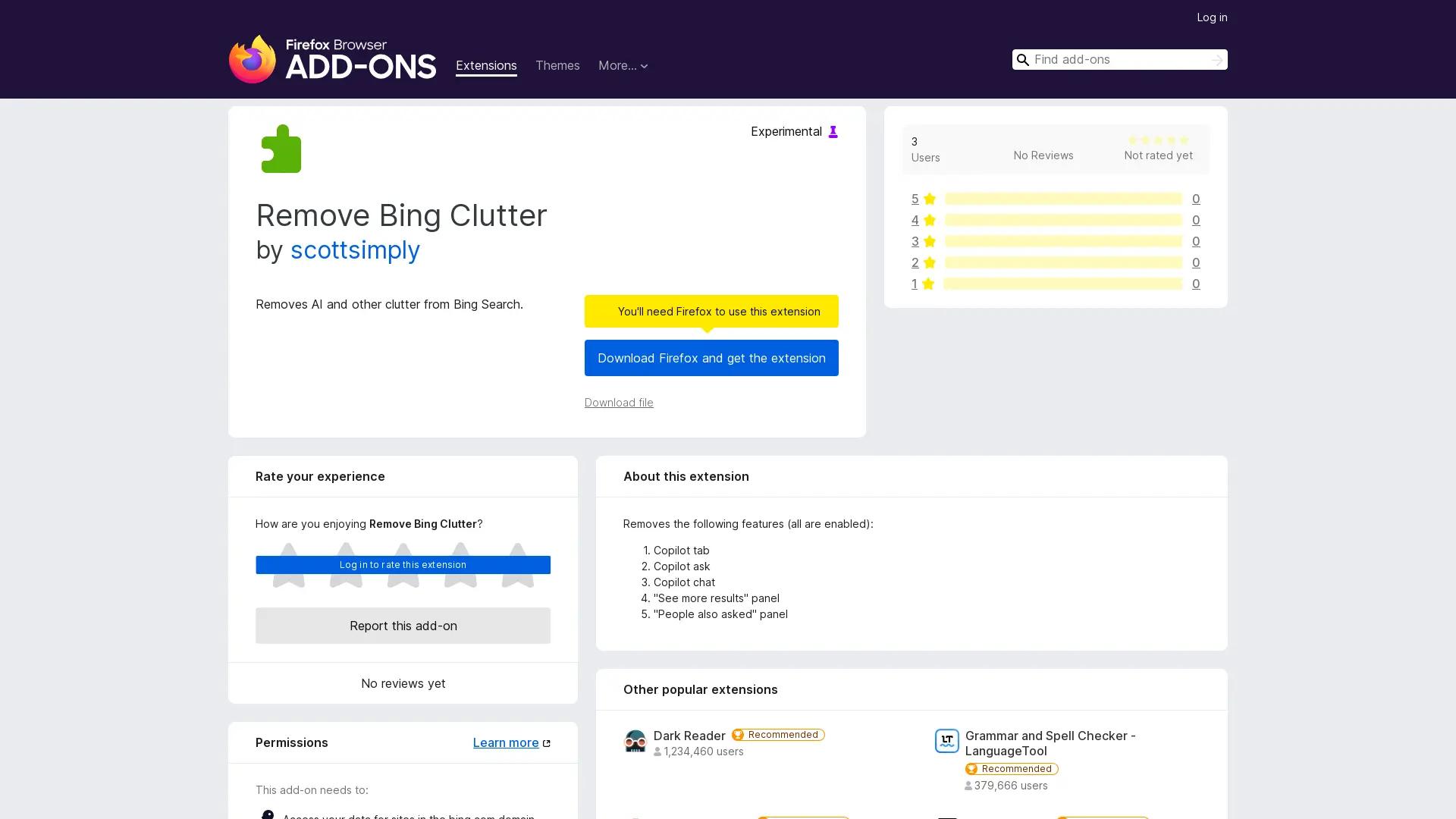 Bing Cleanup Tool screenshot