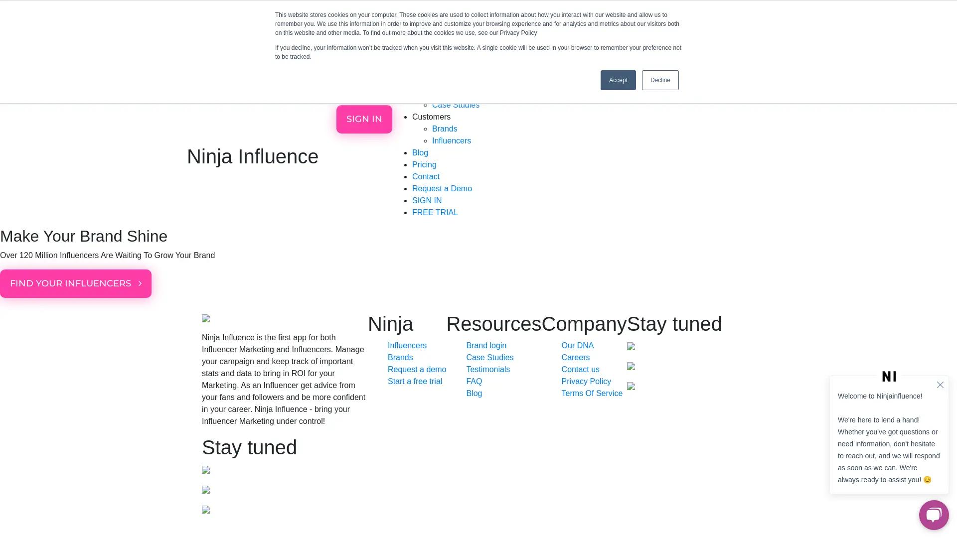 NinjaInfluence screenshot