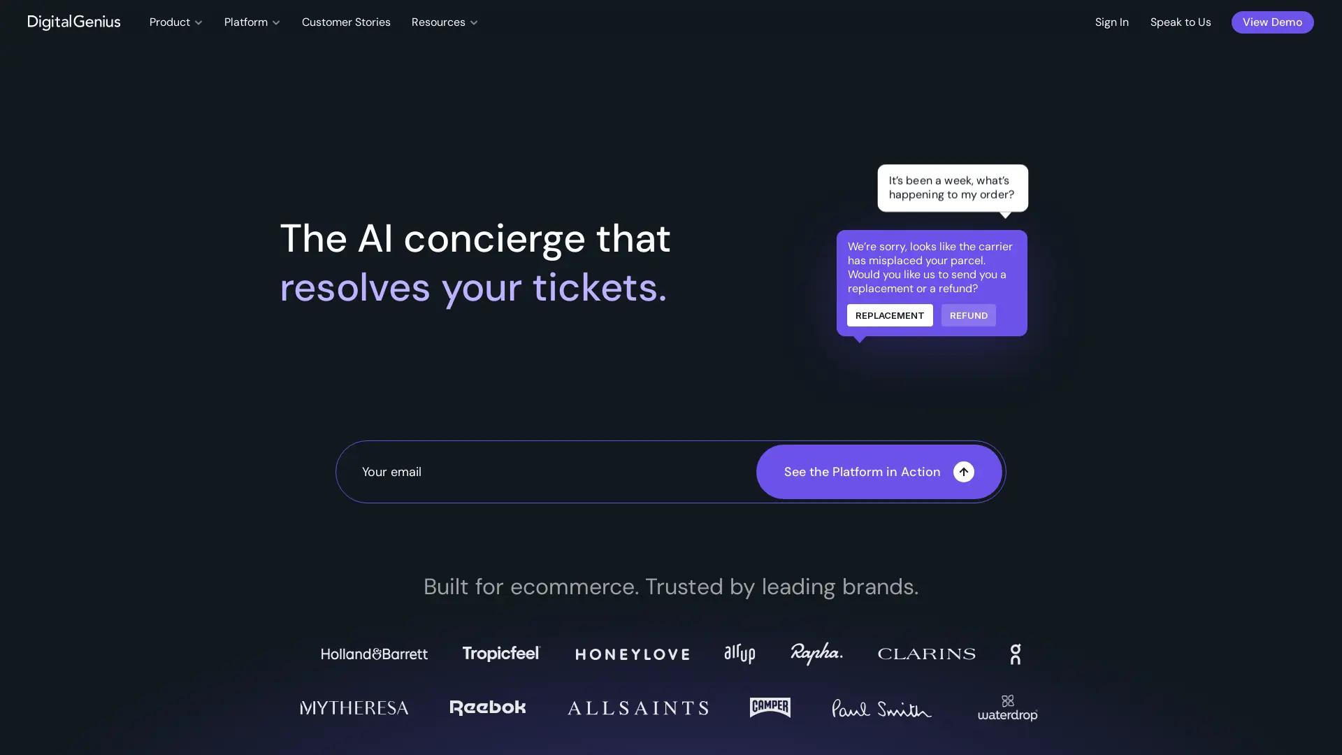 DigitalGenius screenshot