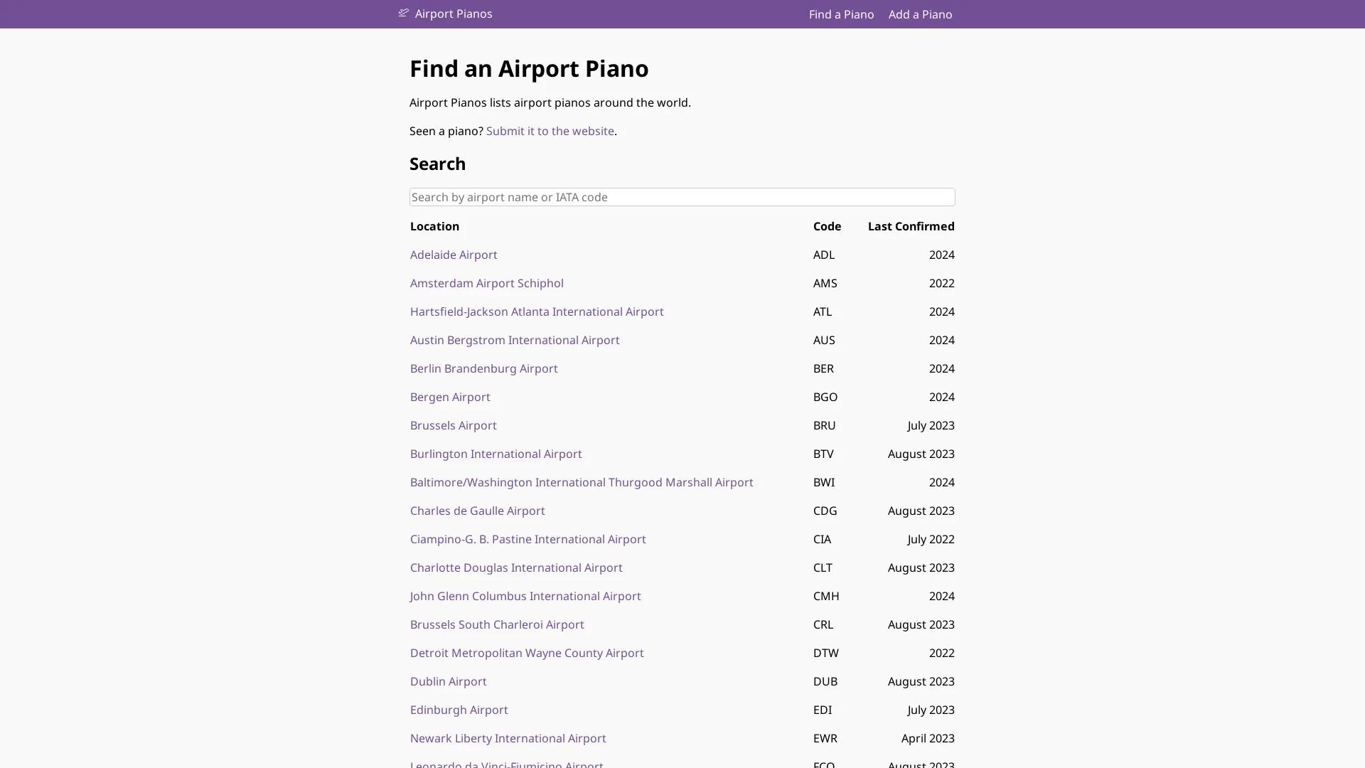 Airport Pianos screenshot