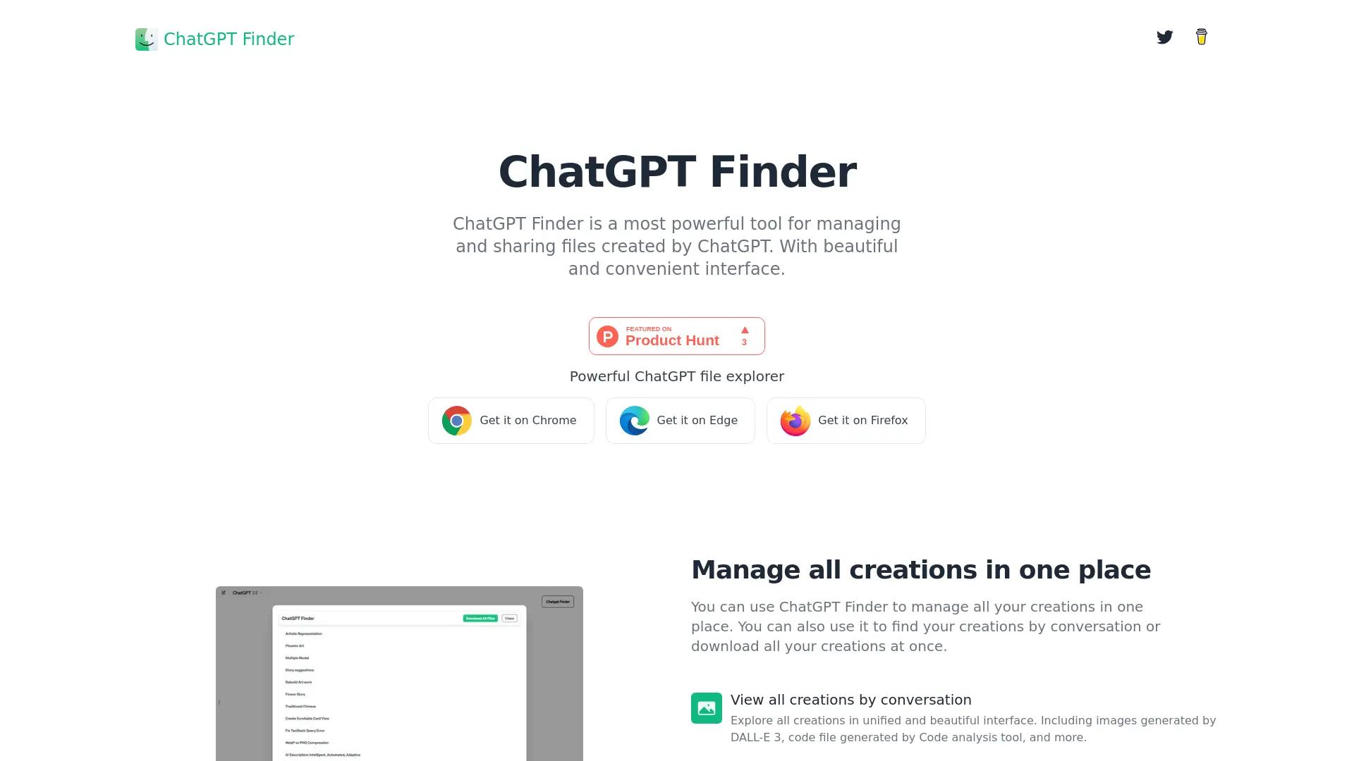 ChatGPT Finder screenshot