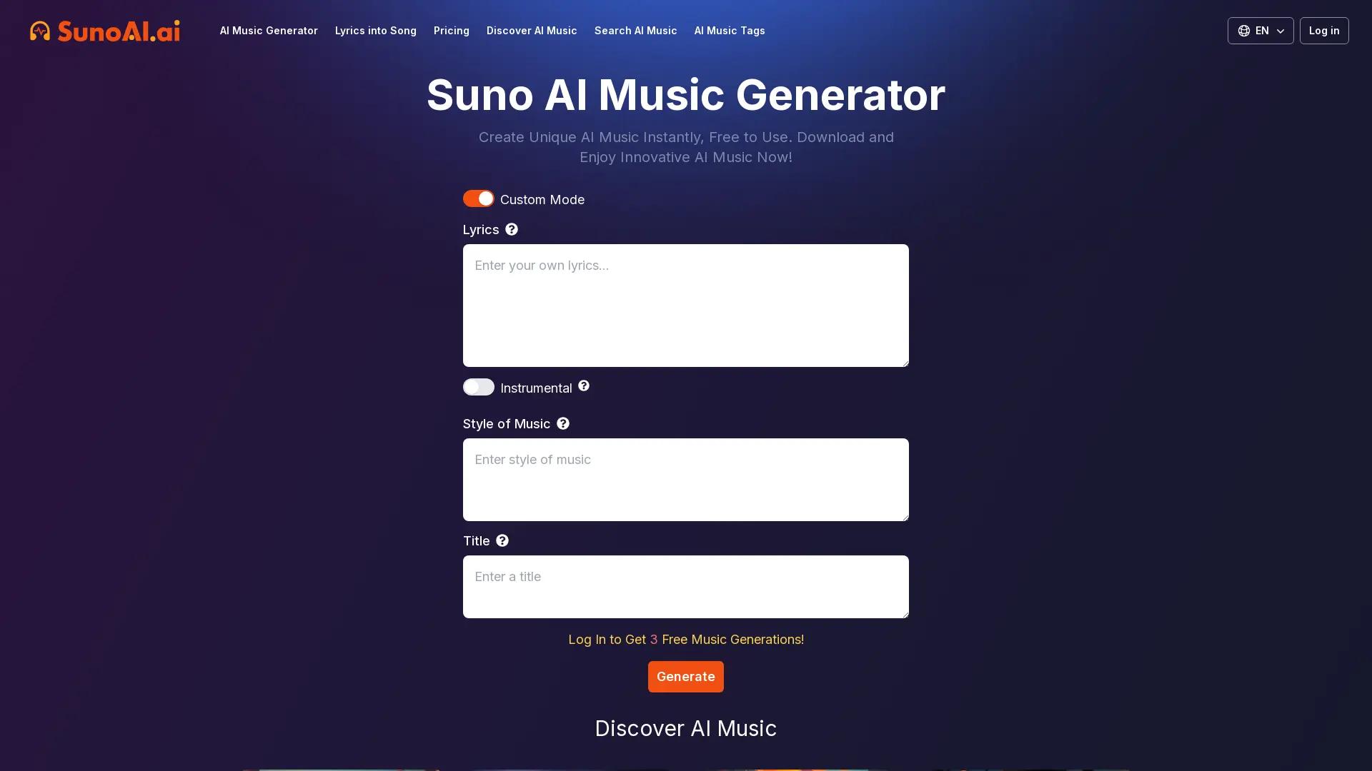 SunoAI.Ai screenshot