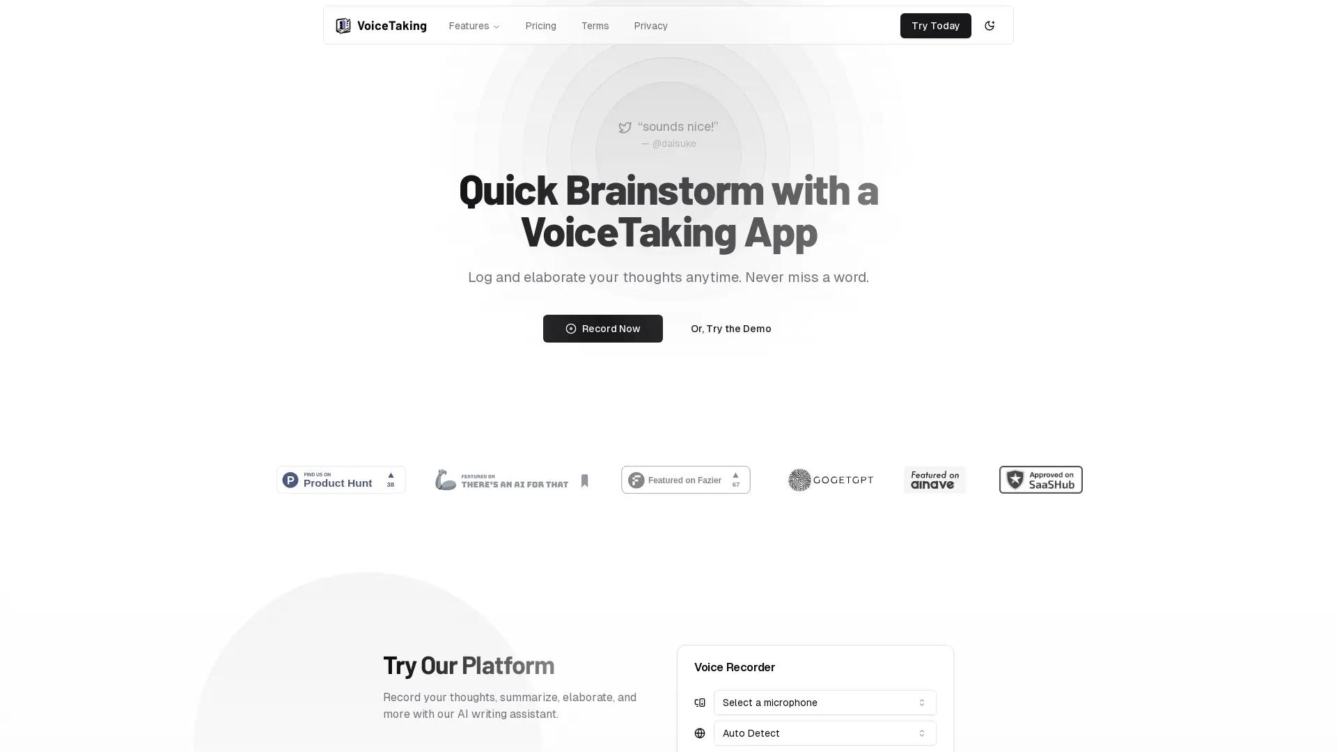 VoiceTaking screenshot