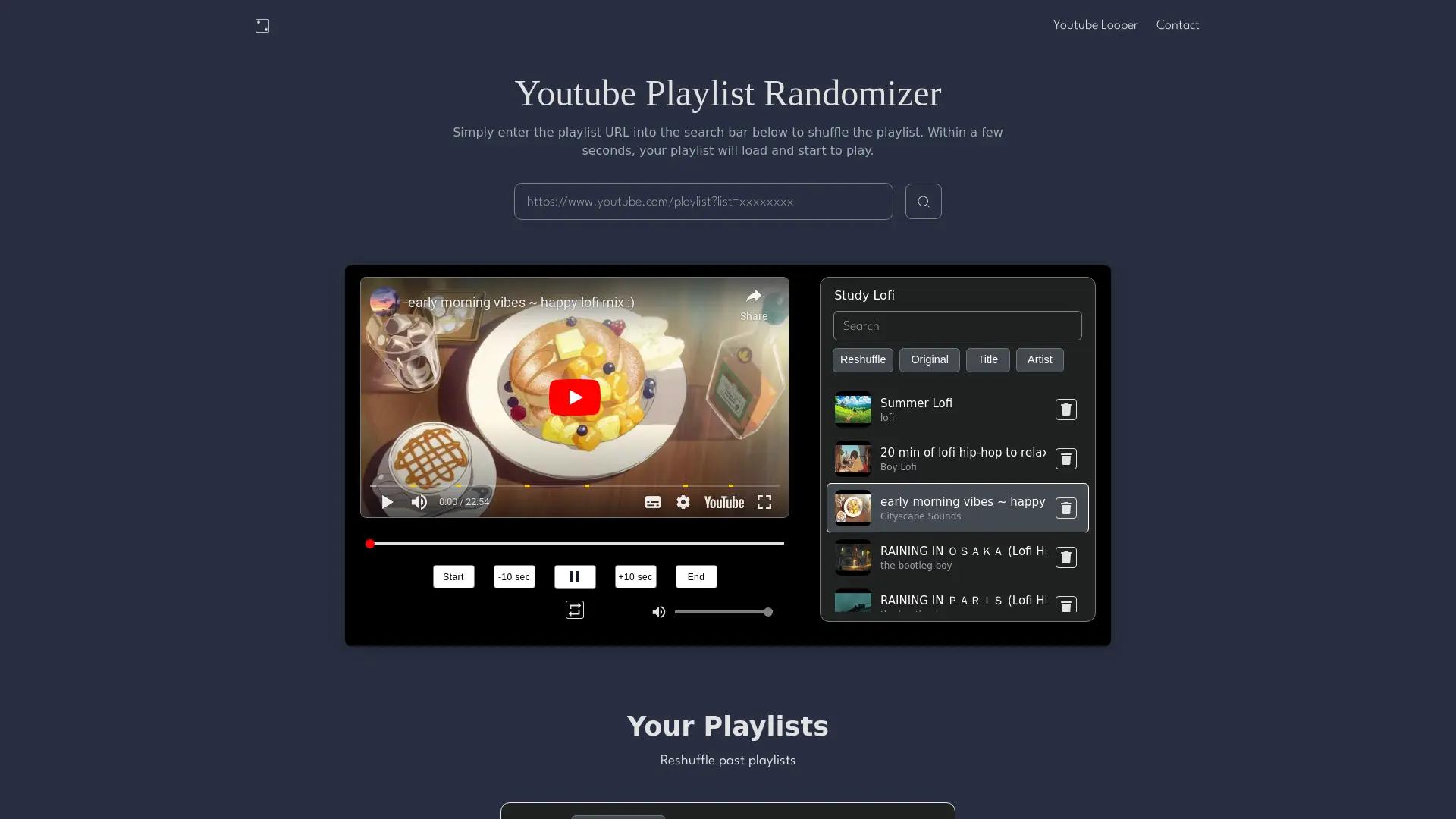Youtube Playlist Randomizer screenshot