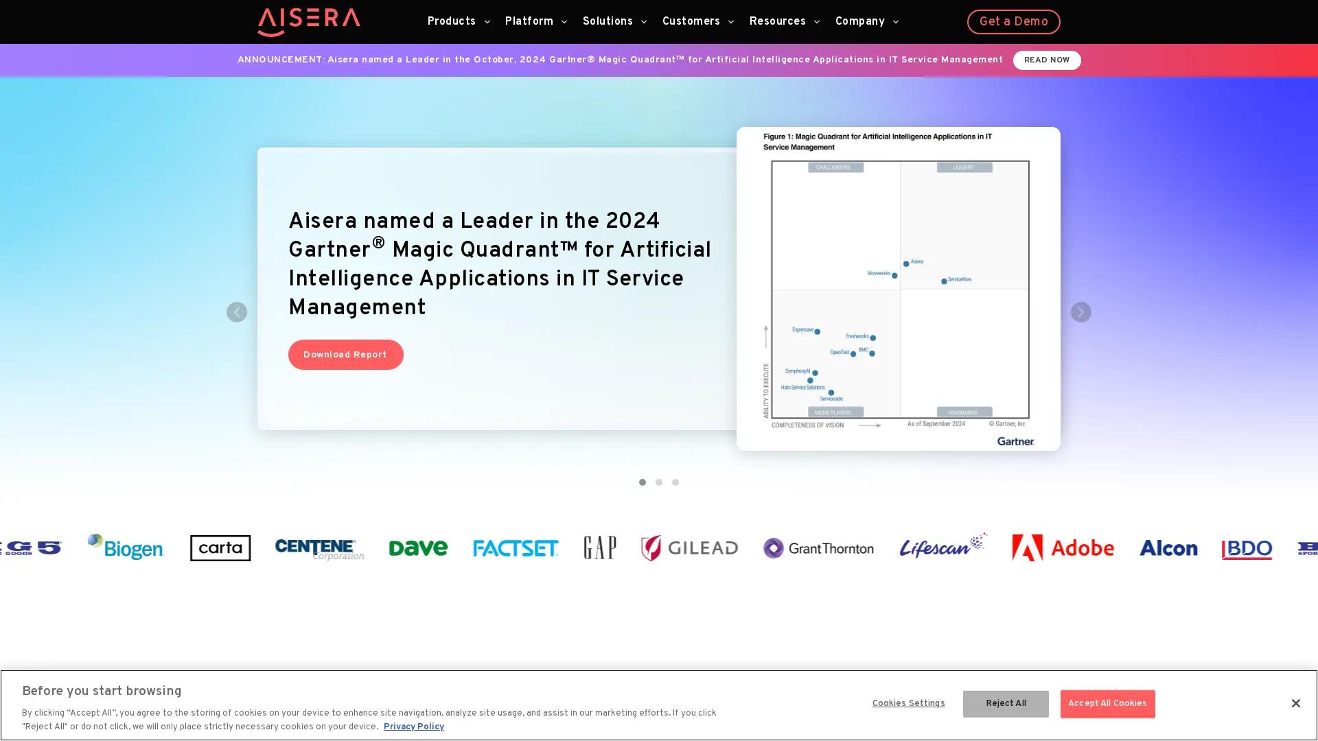 Aisera screenshot