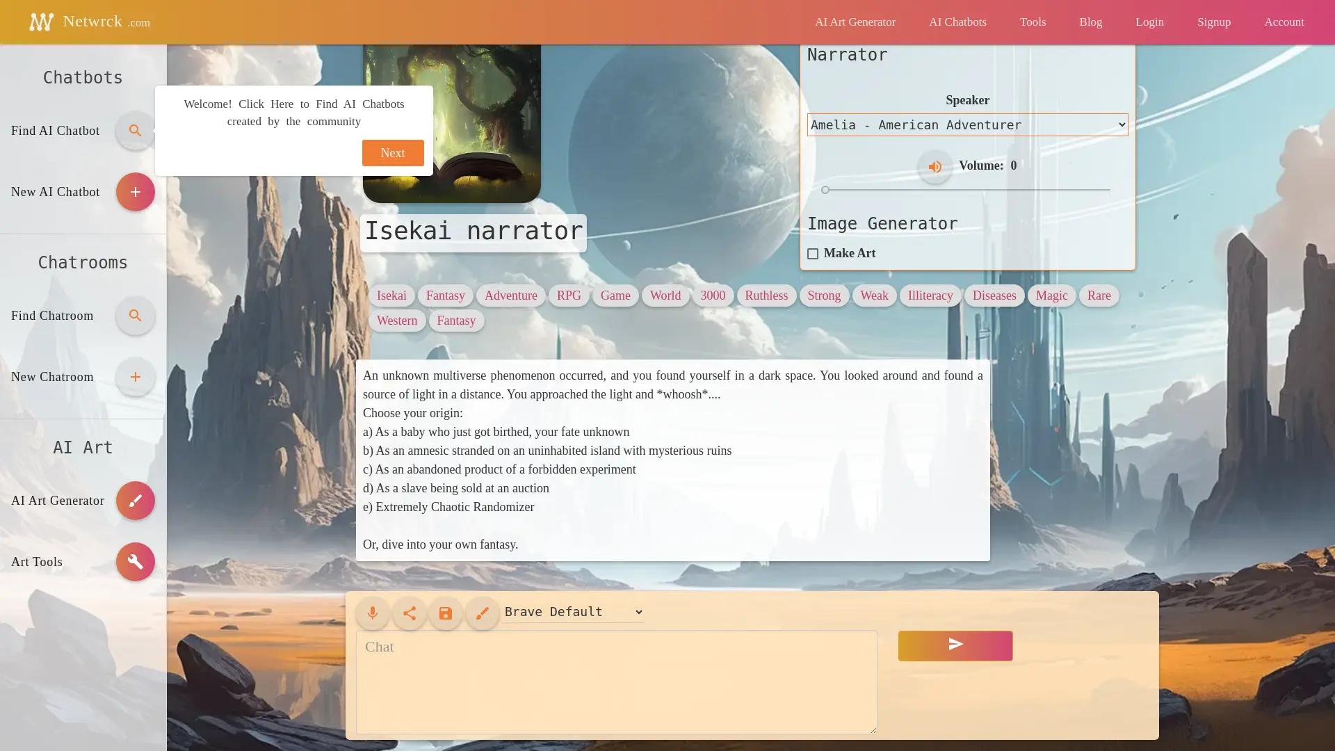 Netwrck AI Chatbots screenshot