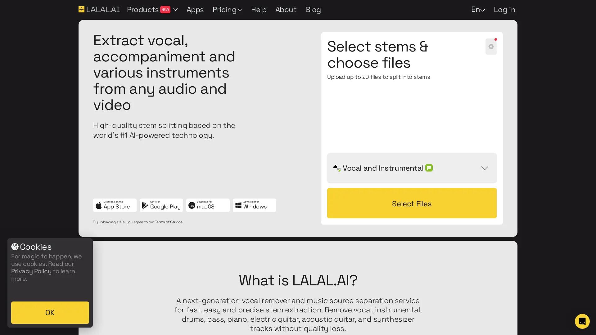 LALAL.AI screenshot