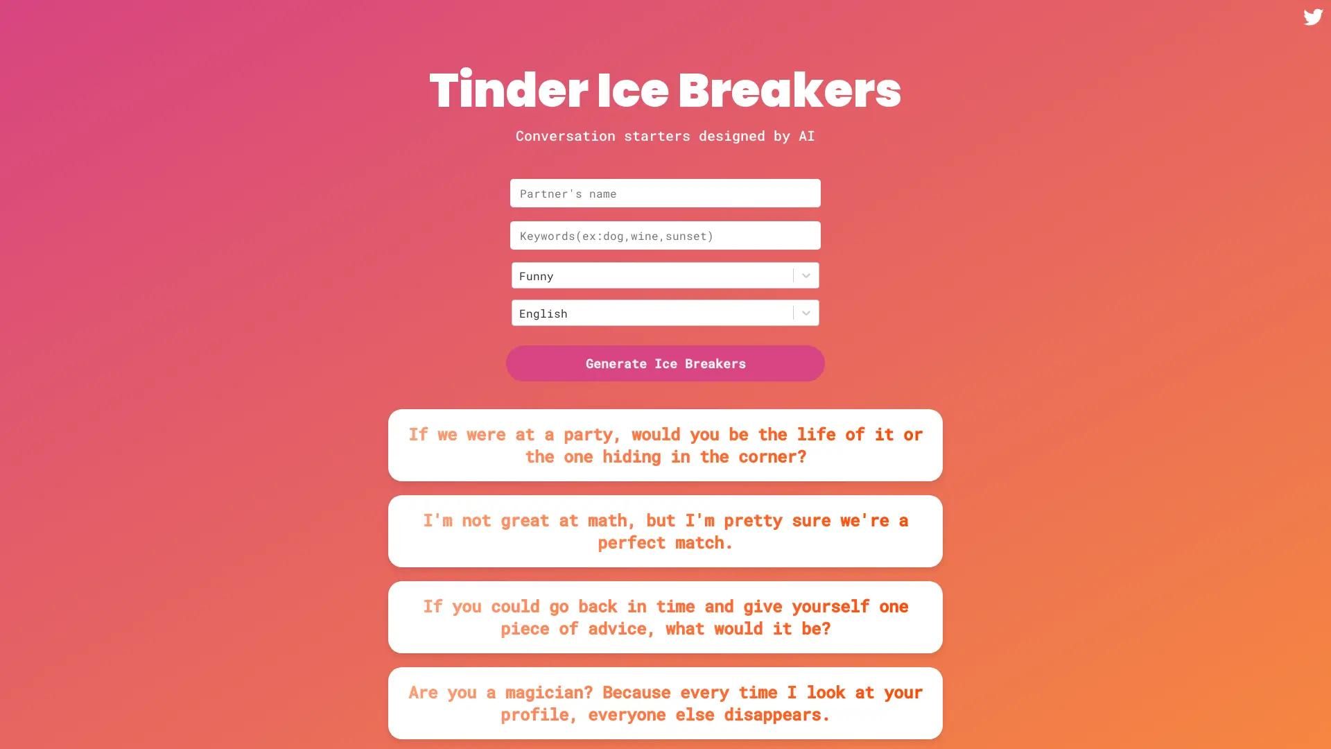 Tinder Ice Breakers screenshot