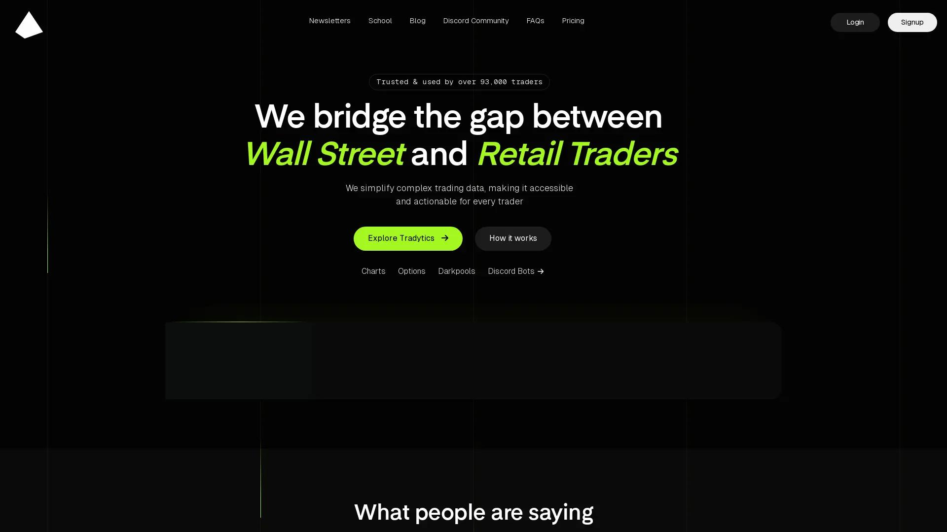 Tradytics screenshot