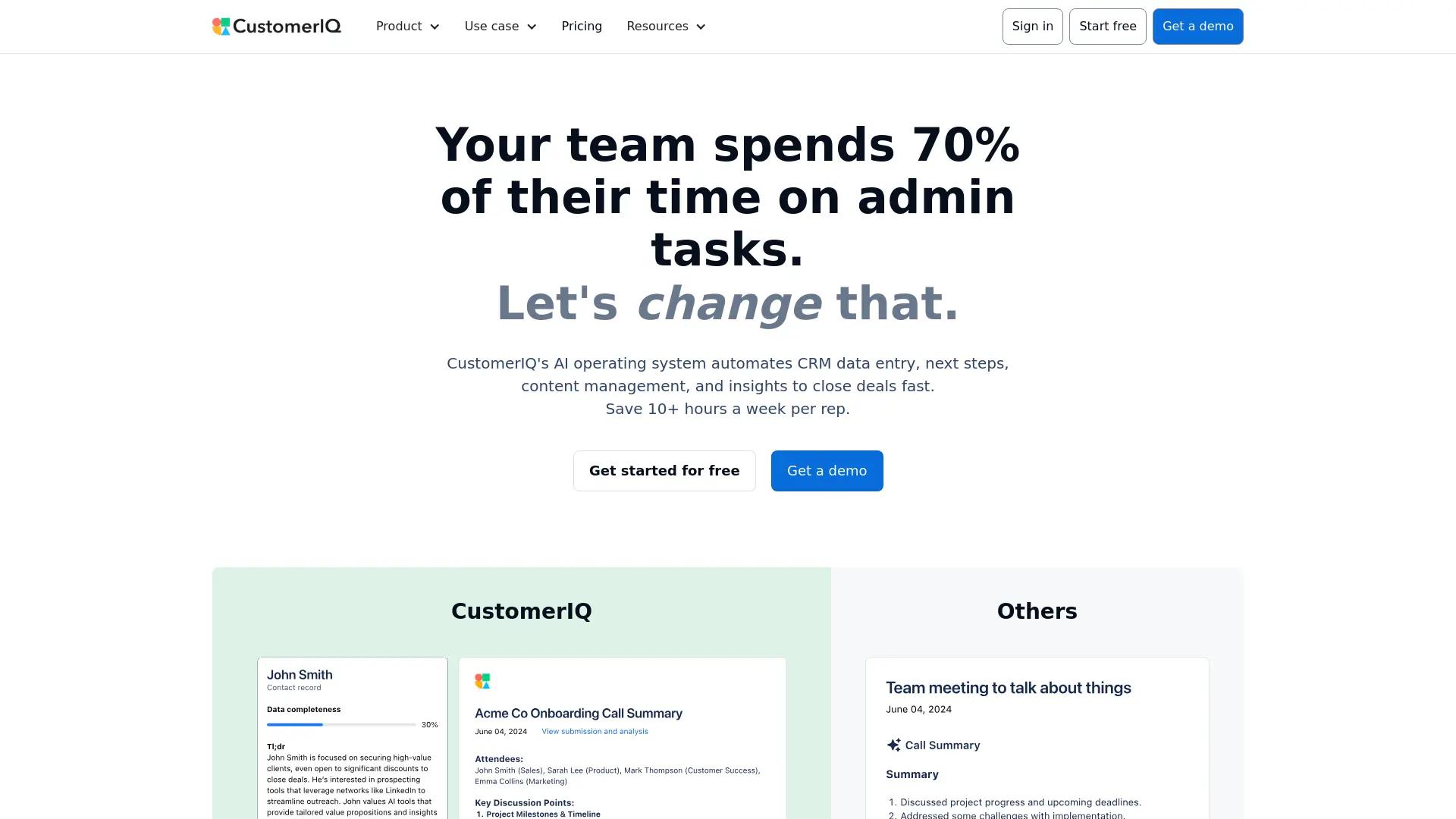 CustomerIQ screenshot