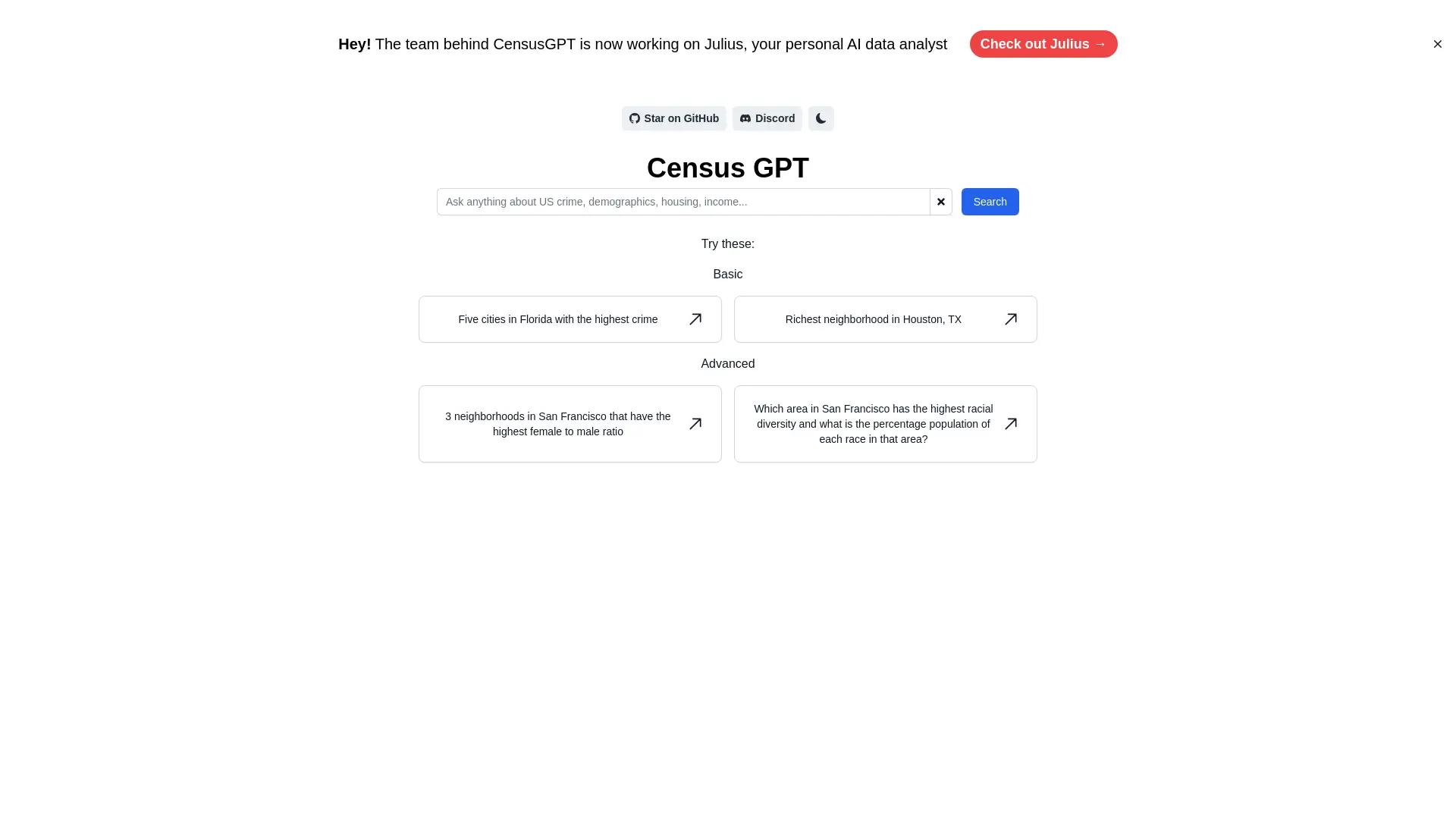 Census GPT screenshot