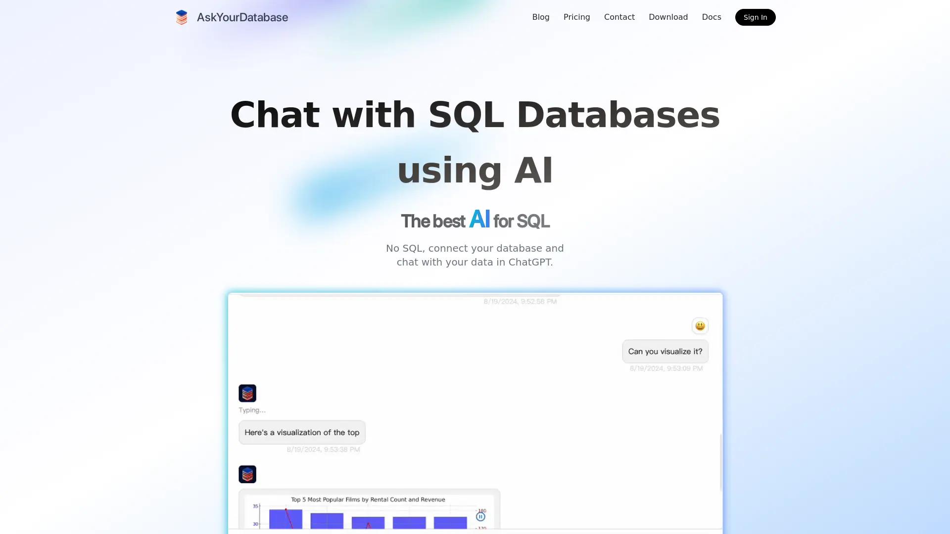 AskYourDatabase screenshot