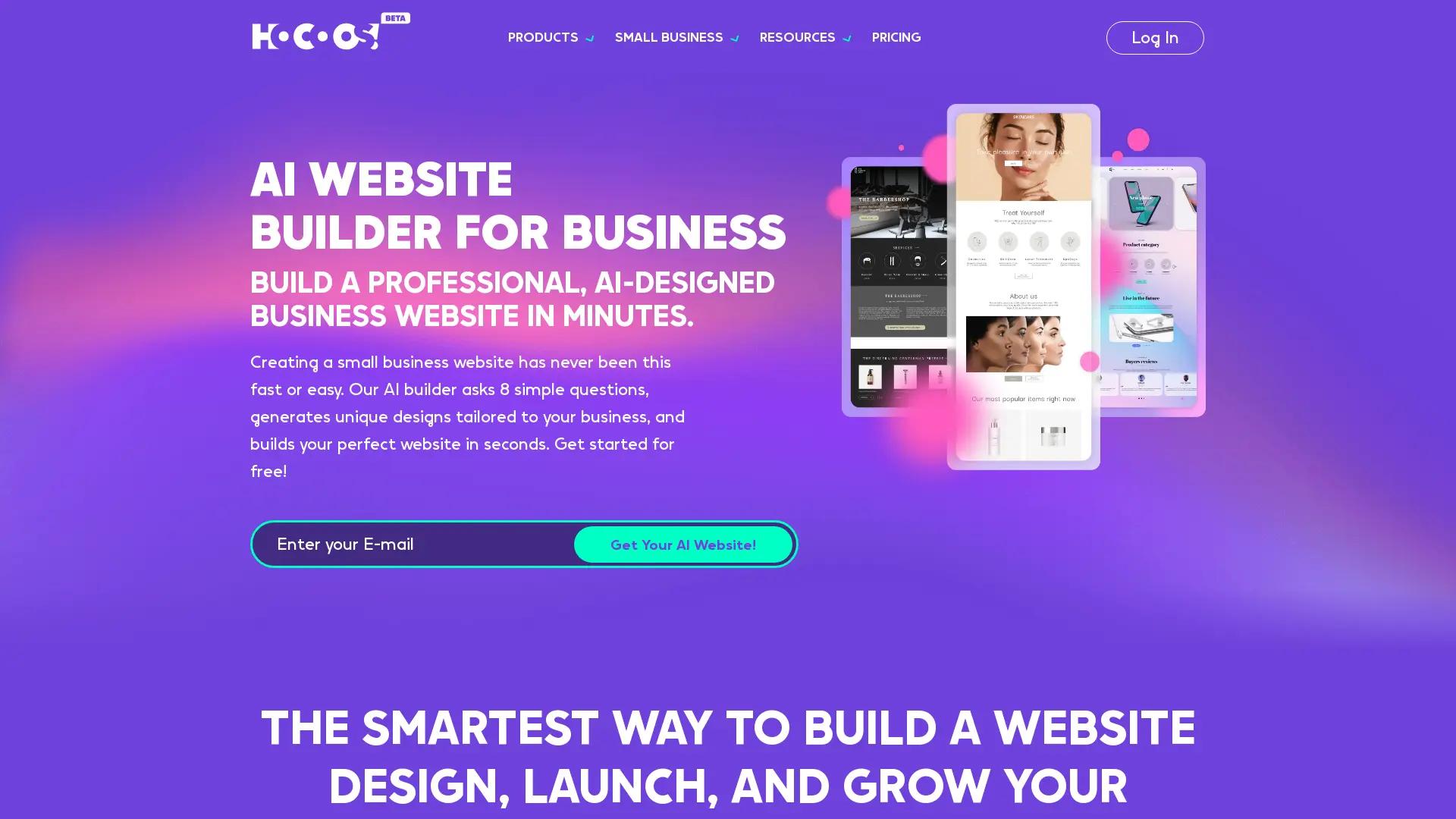Hocoos AI Website Builder screenshot