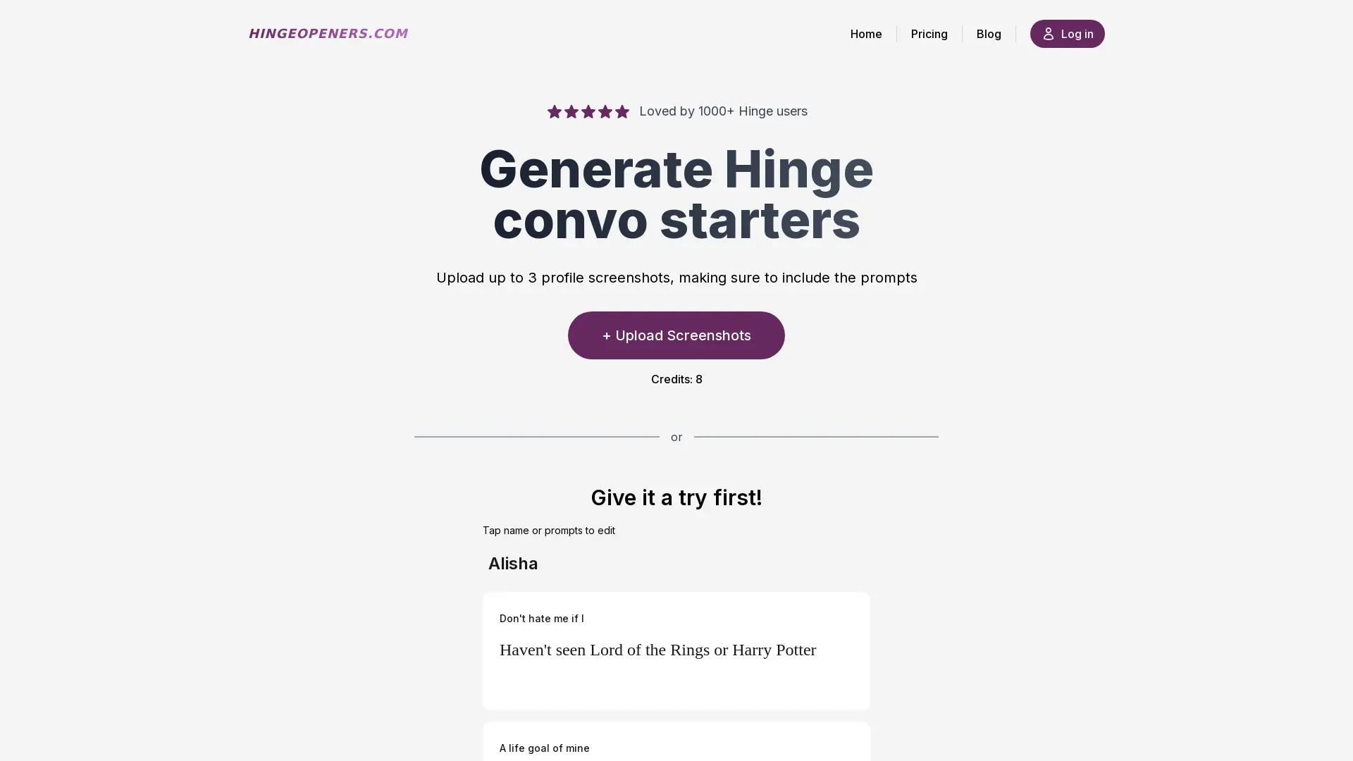 Hinge Openers screenshot