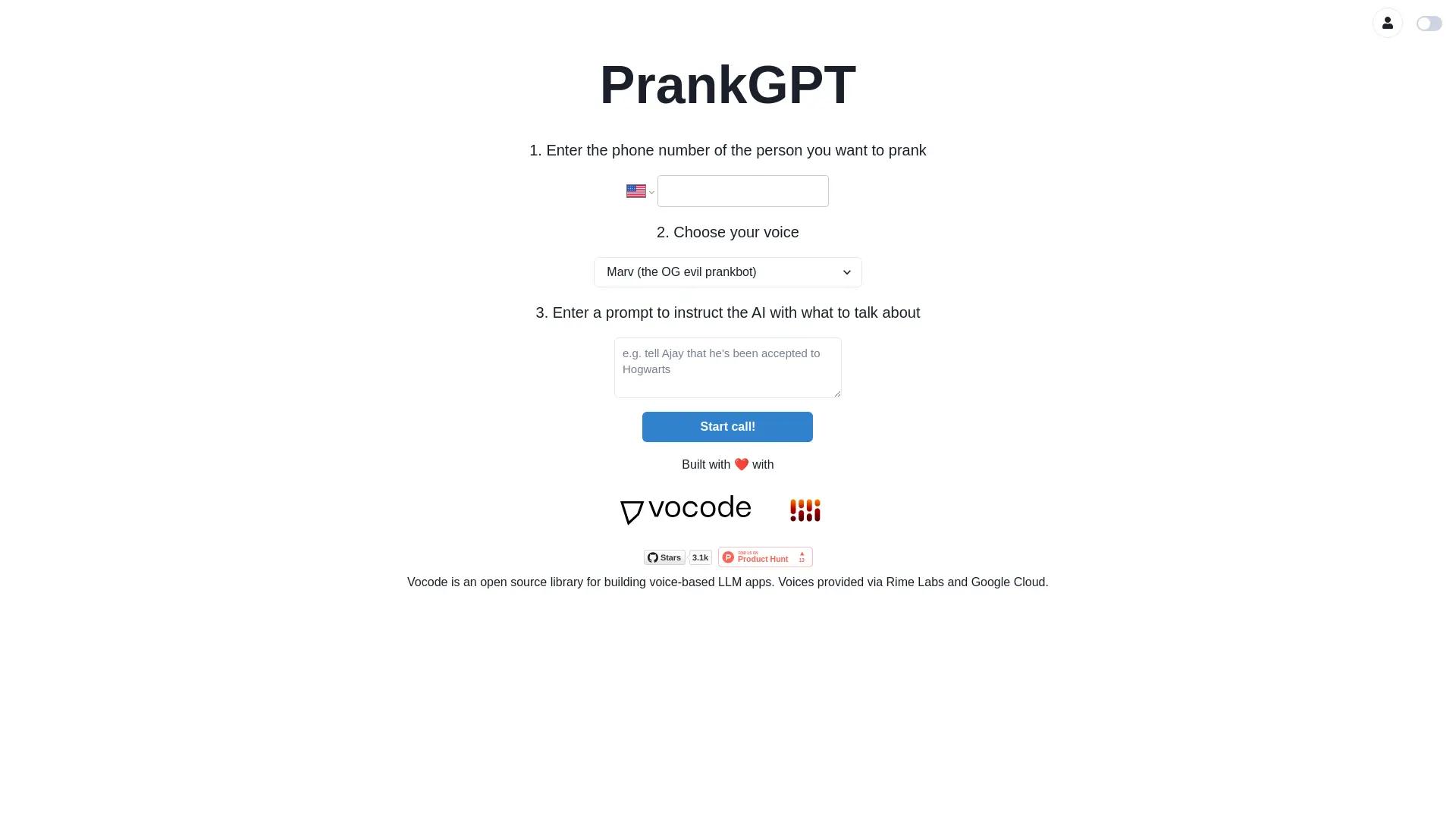 PrankGPT screenshot