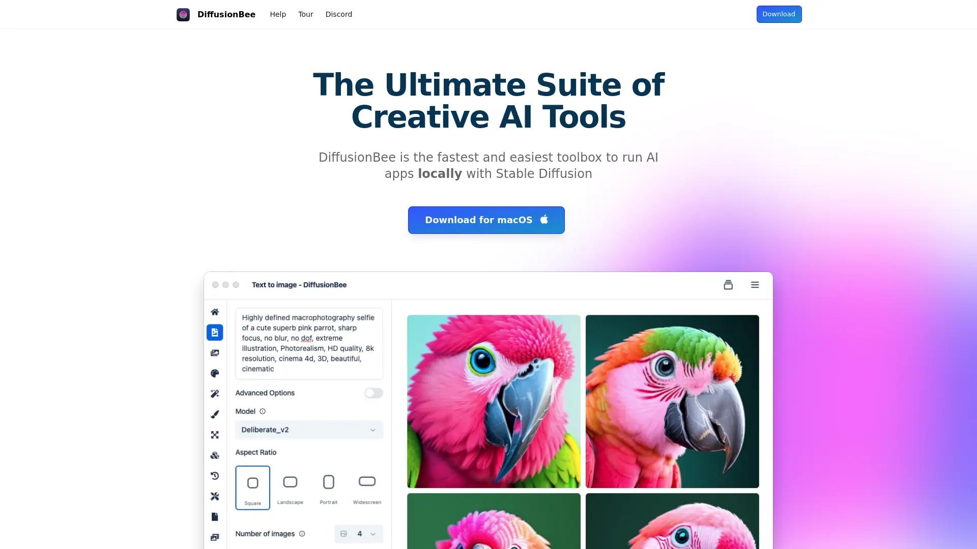 DiffusionBee screenshot