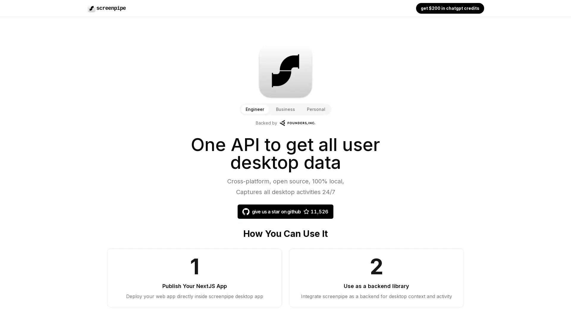 Screenpipe screenshot