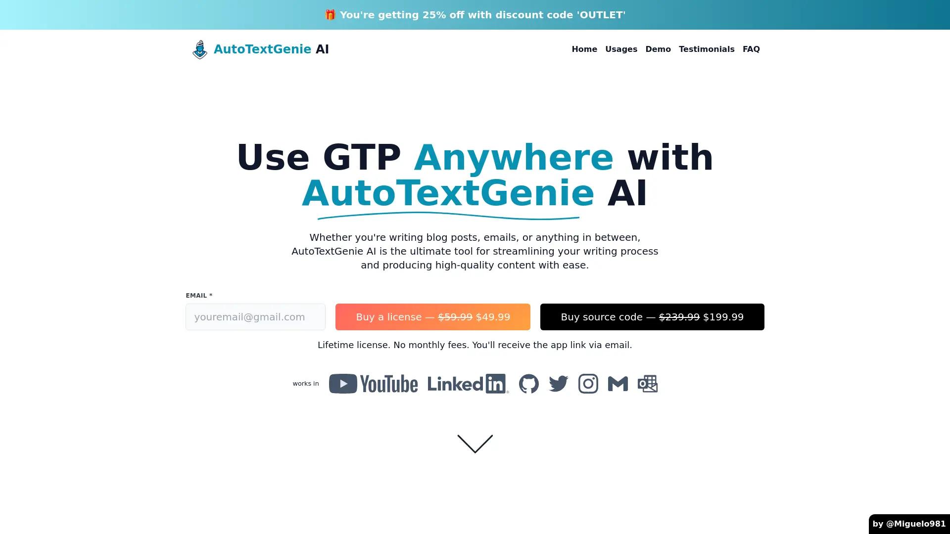 AutoTextGenie AI screenshot