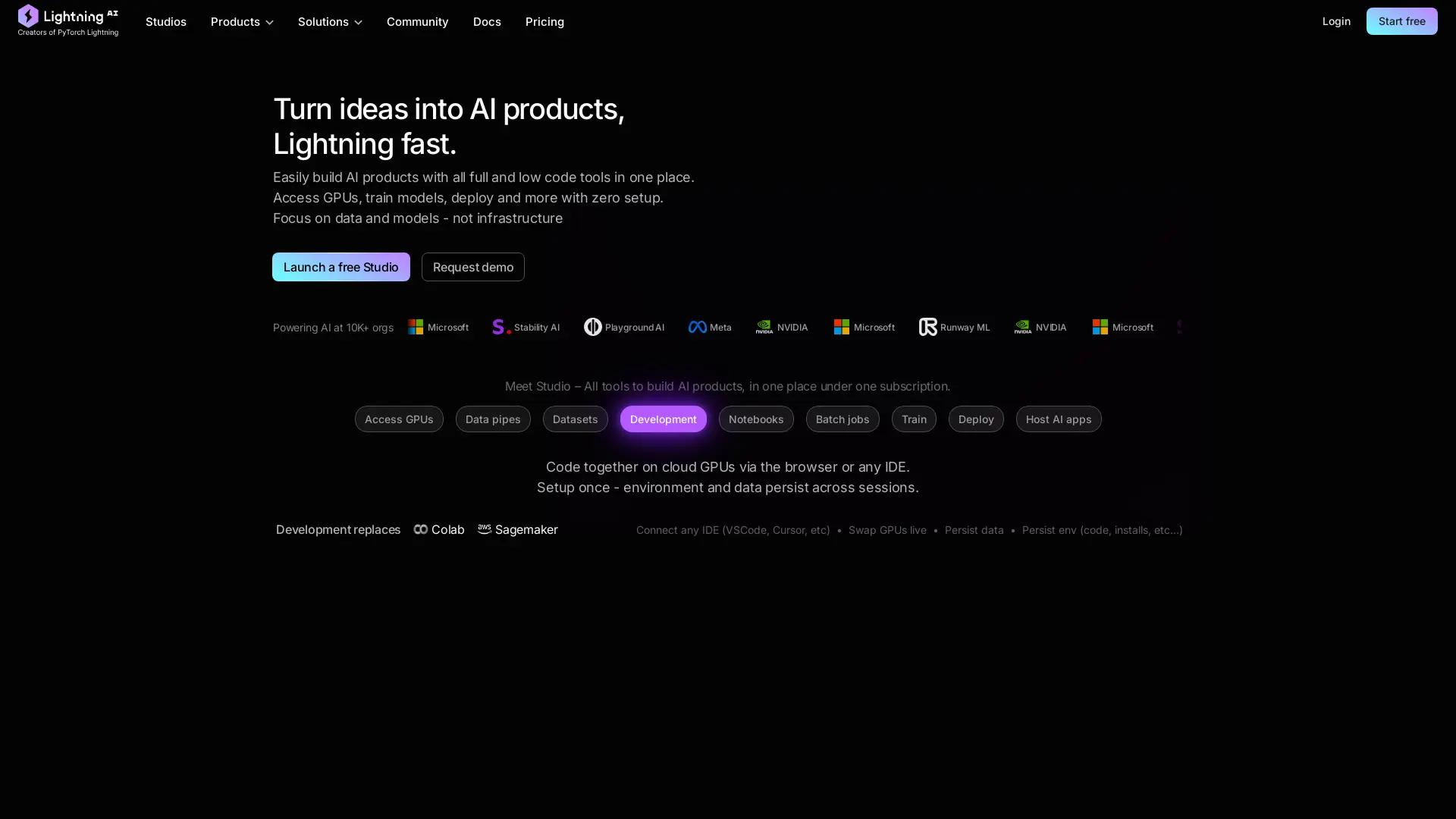 Lightning AI screenshot