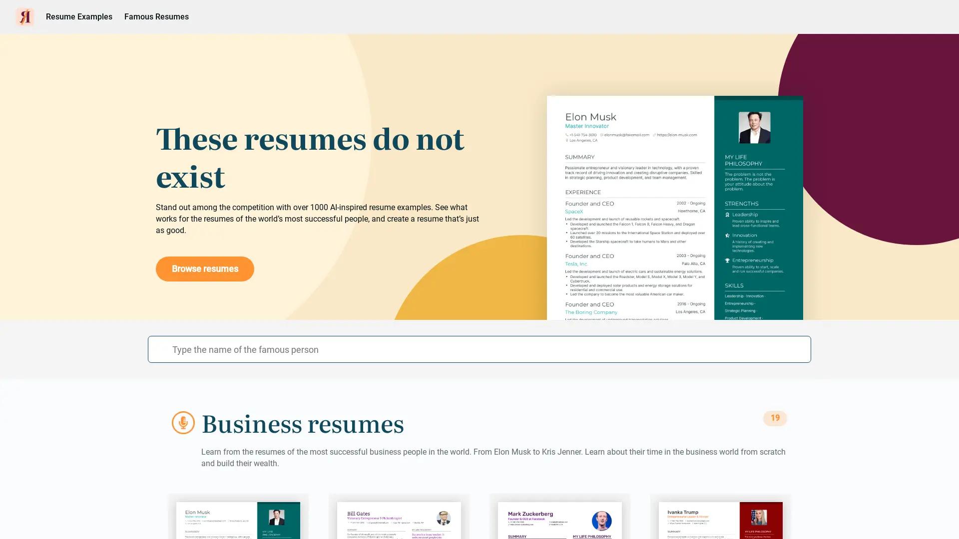 This Resume Does Not Exist screenshot