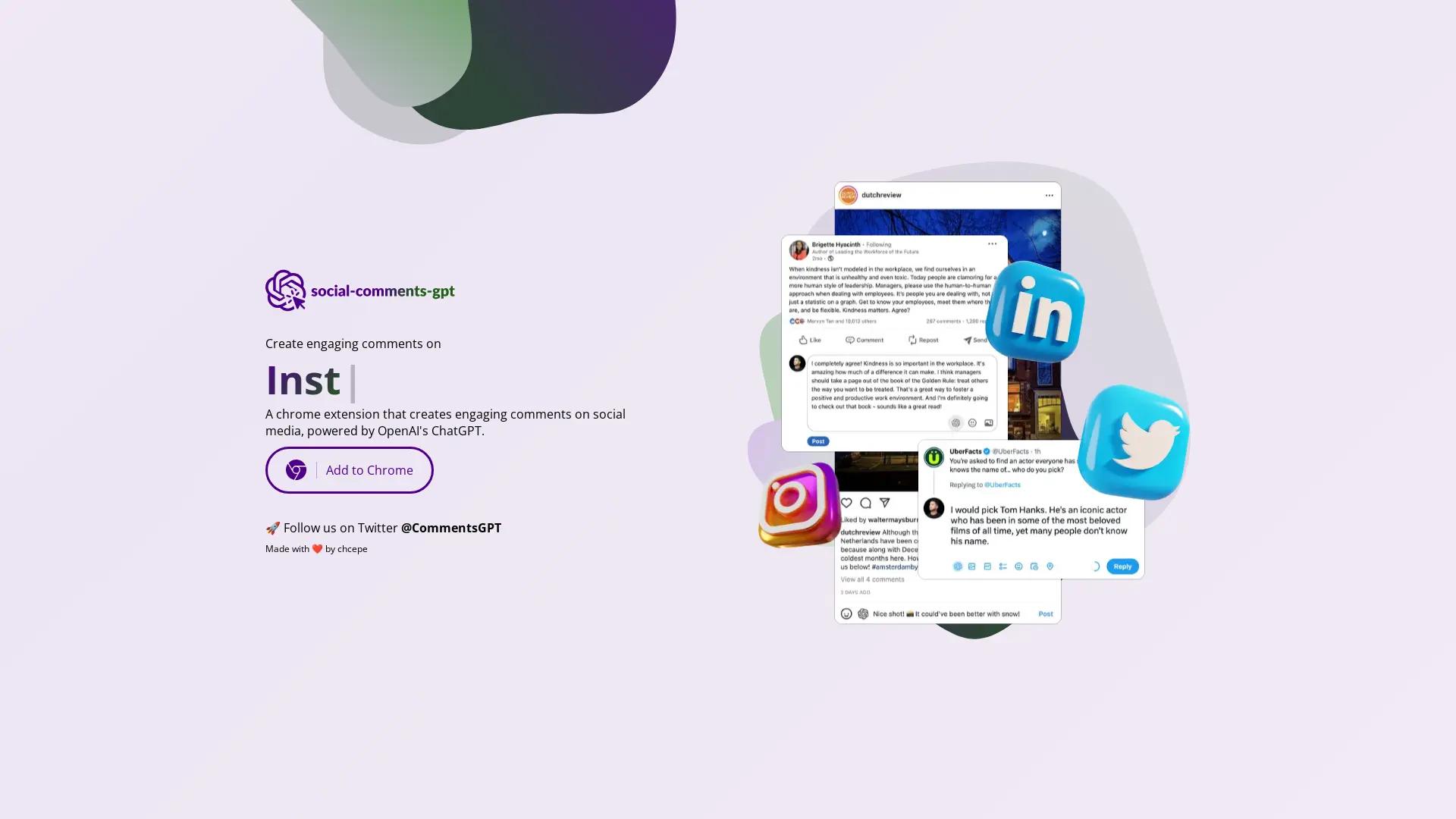 Social Comment GPT screenshot