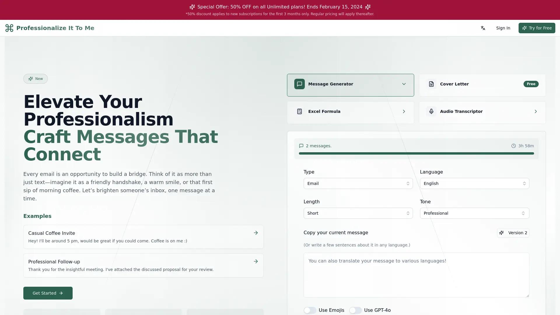 Professionalize It To Me screenshot